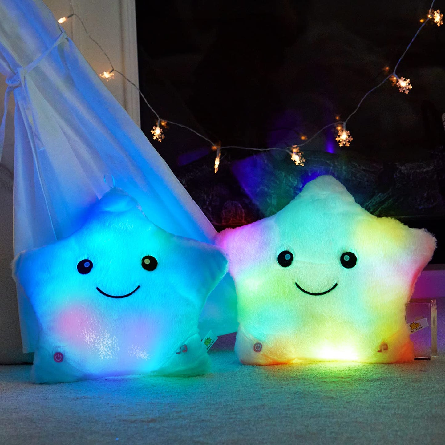Bstaofy Creative Musical Glow Twinkle Star Lullaby Light up Stuffed Toys Animated Soothe Kids Emotions Gift for Toddlers, Blue