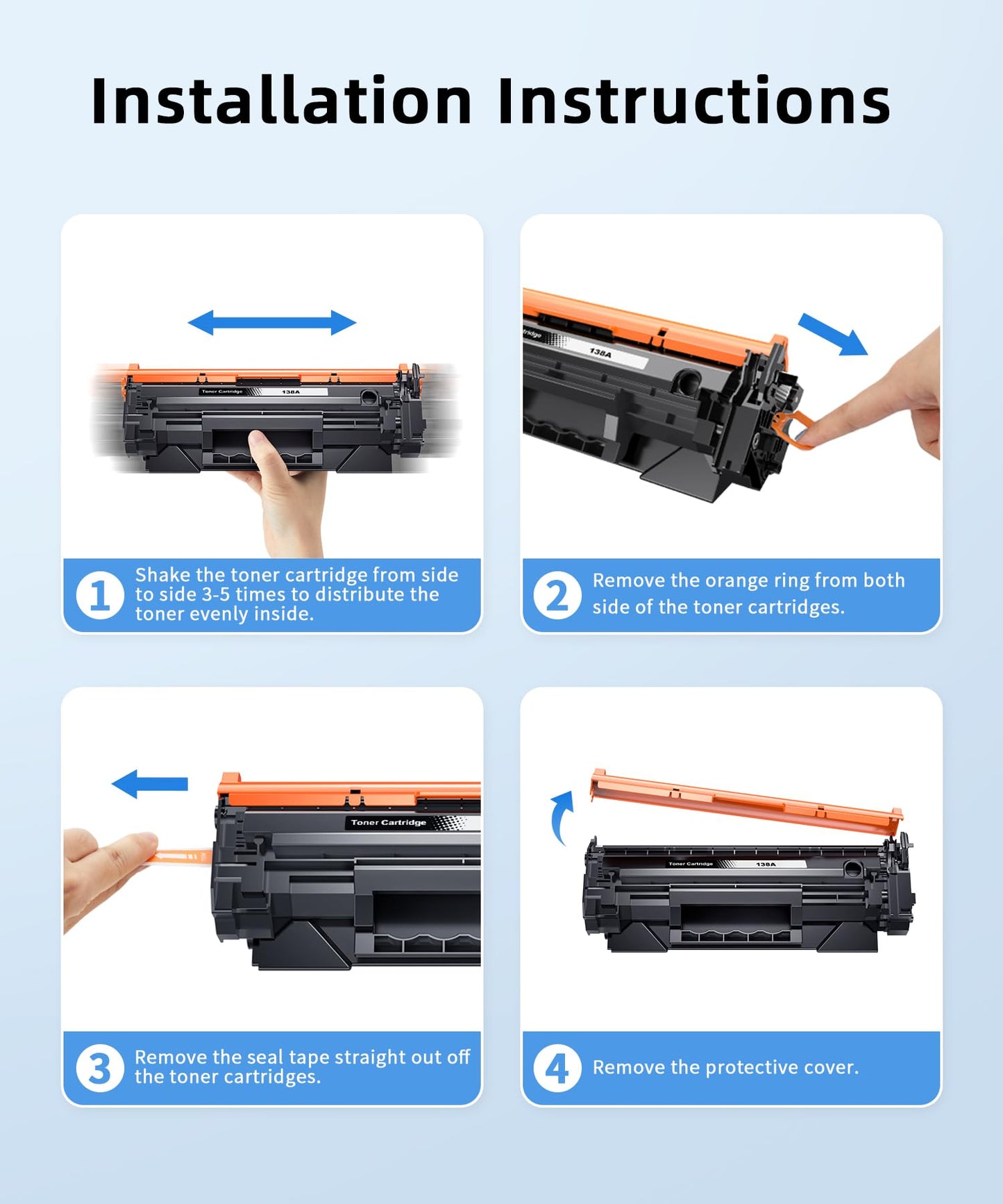 138A with Chip Compatible Black Toner Cartridges Cartridge Replacement for HP 138 A Use with Pro 3001dw 3001fdw MFP 3101fdw Series Printer High Yield(2-Pack)