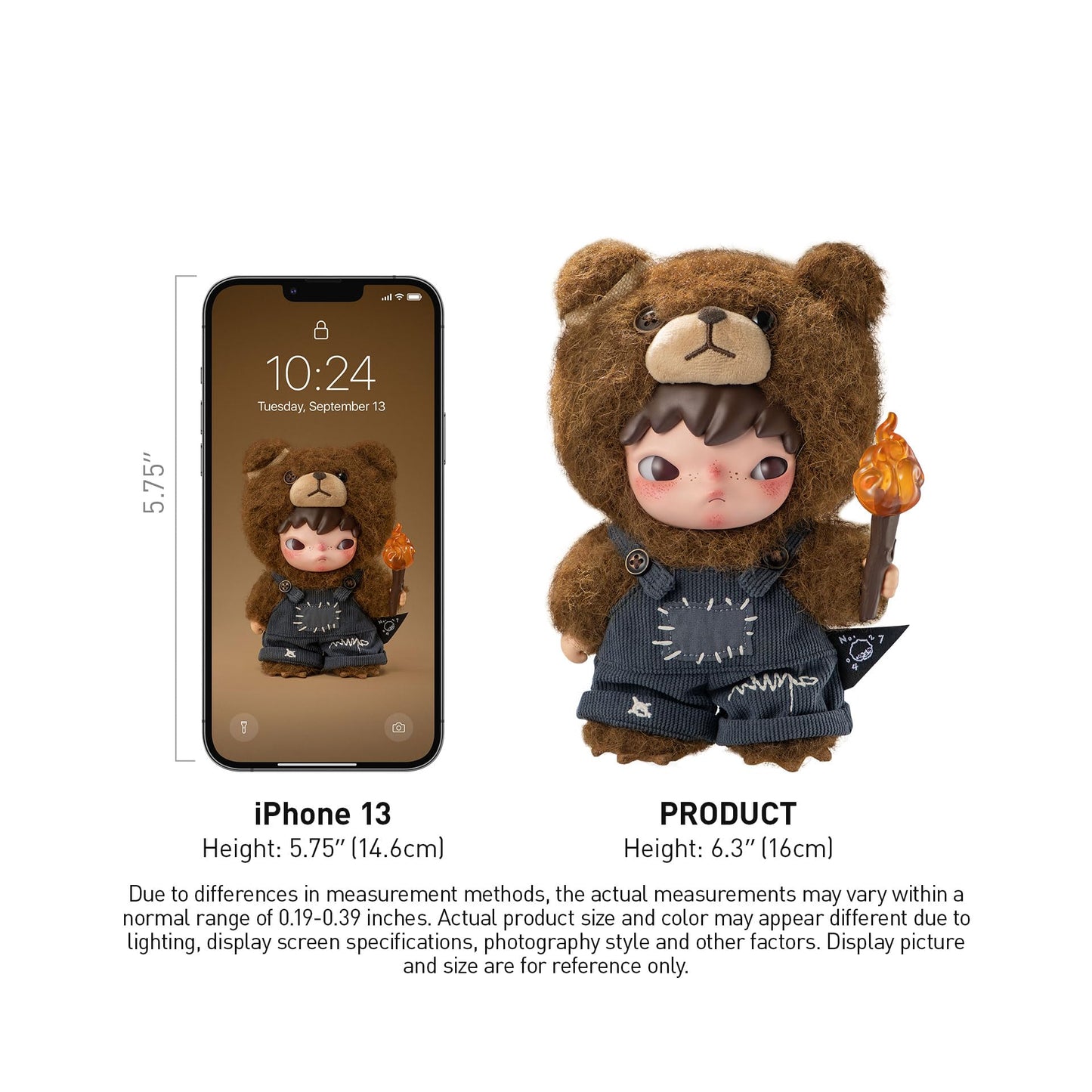POP MART Hirono Living Wild-Fight for Joy Plush Doll, HIRONO Toys for Modern Home Decor, Collectible Toy Set for Desk Accessories, 1PC