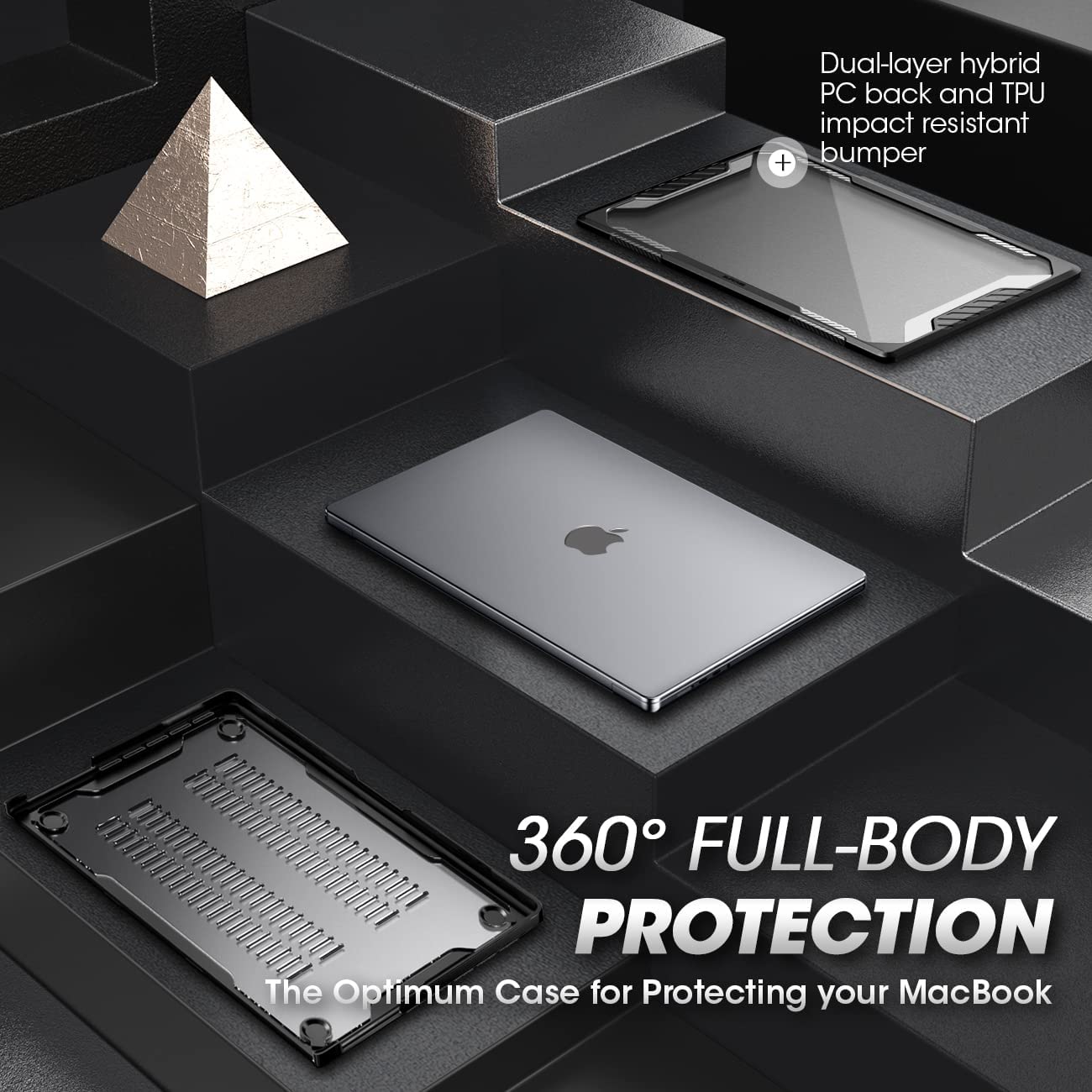 SUPCASE for MacBook Pro 16 Inch Case 2024-2021 (Unicorn Beetle), M4/M3/M2/M1 Pro/Max A3403 A3186 A2991 A2780 A2485 Heavy Duty Rugged Shockproof Hard Shell Protective Cover for MacBook Pro 16", Black