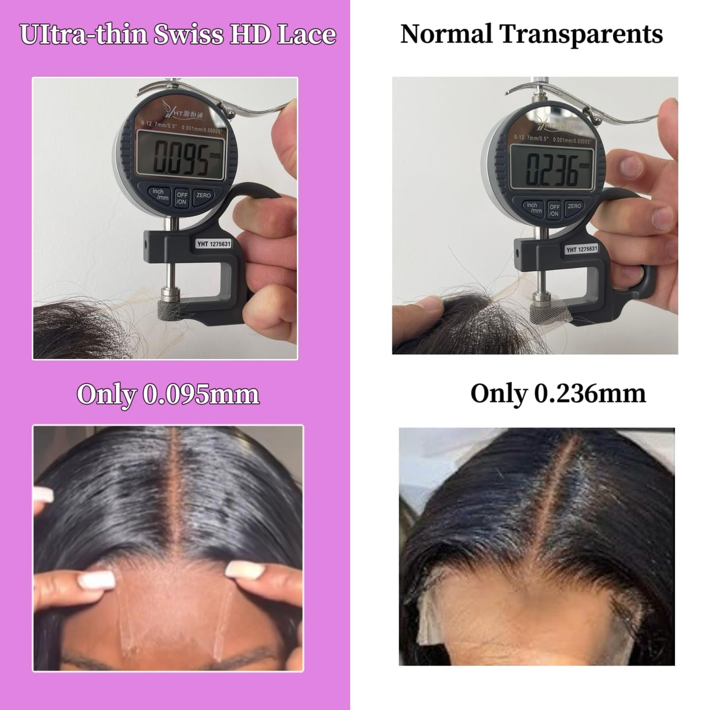 2x6 SKINLIKE Real HD Lace Closure Only, 0.095mm Ultra-thin Invisible HD Lace Closure Pre Plucked Single Knot Body Wave Human Hair Lace Closure 18 inch