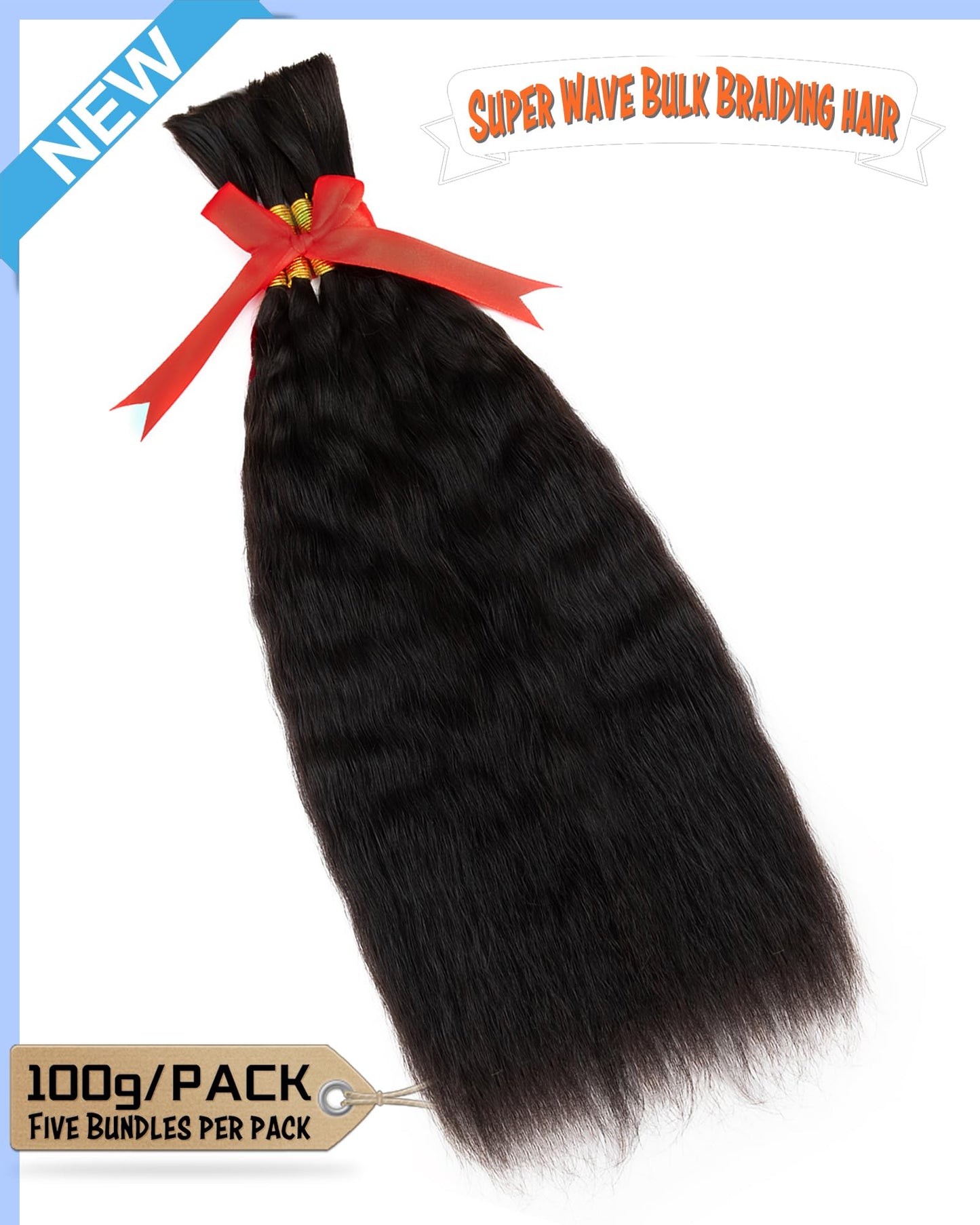 Super Wave Human Braiding Hair-Bulk Human Hair for Braiding,Wet And Wavy Bundles Human Hair for Boho Braids,100% Top Grade Unprocessed Brazilian Virgin Hair Extensions(18 Inch-5 Bundles,Natural Black)