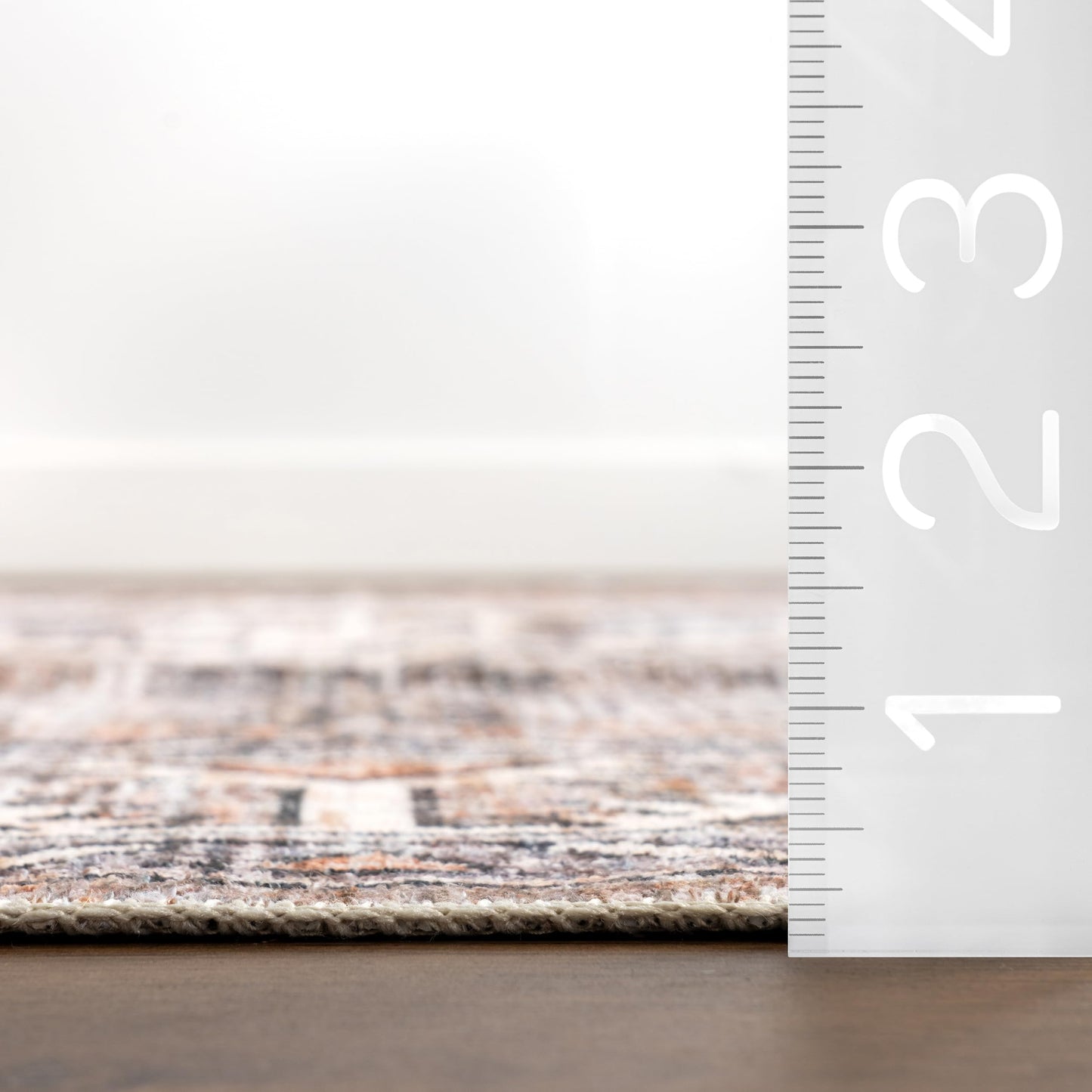 nuLOOM 4' x 6' Machine Washable Stain-Resistant Area Rug with Non Slip Backing, Low Profile for Living Room, Bedroom, and Dining Room, Bowie Rust