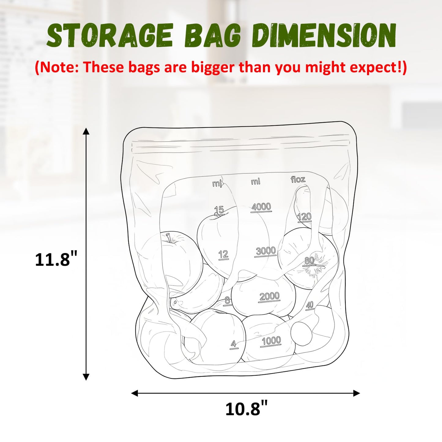 Reusable Premium Silicone Food Storage Gallon Bag 135oz,XXL - 2 PCS Food Storage Bag,Freezer Container,Sous Vide,Kitchen Organization,And Meal Prep Bags Microwave,Dishwasher,Oven Safe, BPA Free