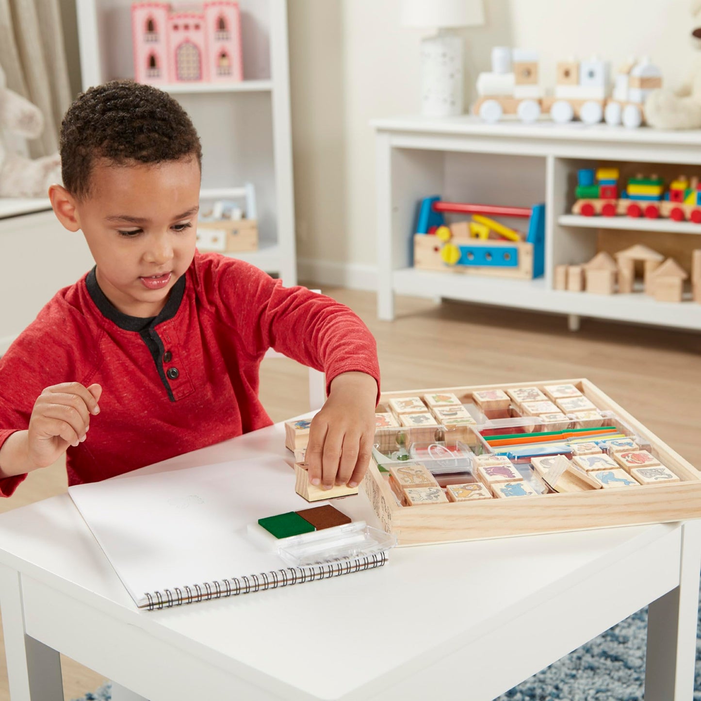 Melissa & Doug Deluxe Wooden Stamp Set-Animals