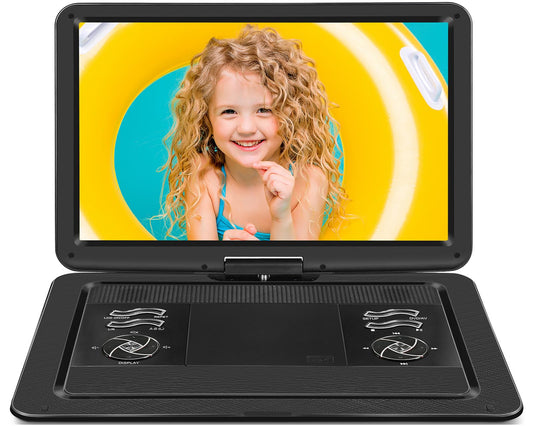 19.6" Portable DVD Player with 17.1" Large HD Screen, 5 Hours Battery DVD Player Portable with Car Charger, Kids Portable DVD Player Support All Region Discs, USB and SD Card, Sync TV