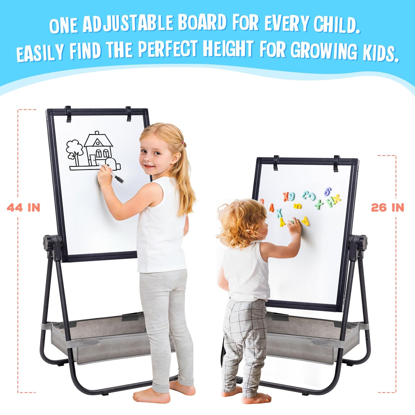 Magnetic Dry Erase Board with Flip Chart for Whiteboard (Black)