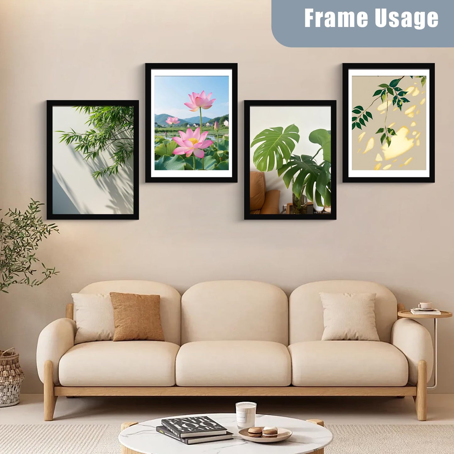 BESCRCL 18x24 Picture Frames Black Set of 6, Poster Frame Display Photo 16x20 or 18x24 without Mat, Wall Hanging Frame with Plexiglass