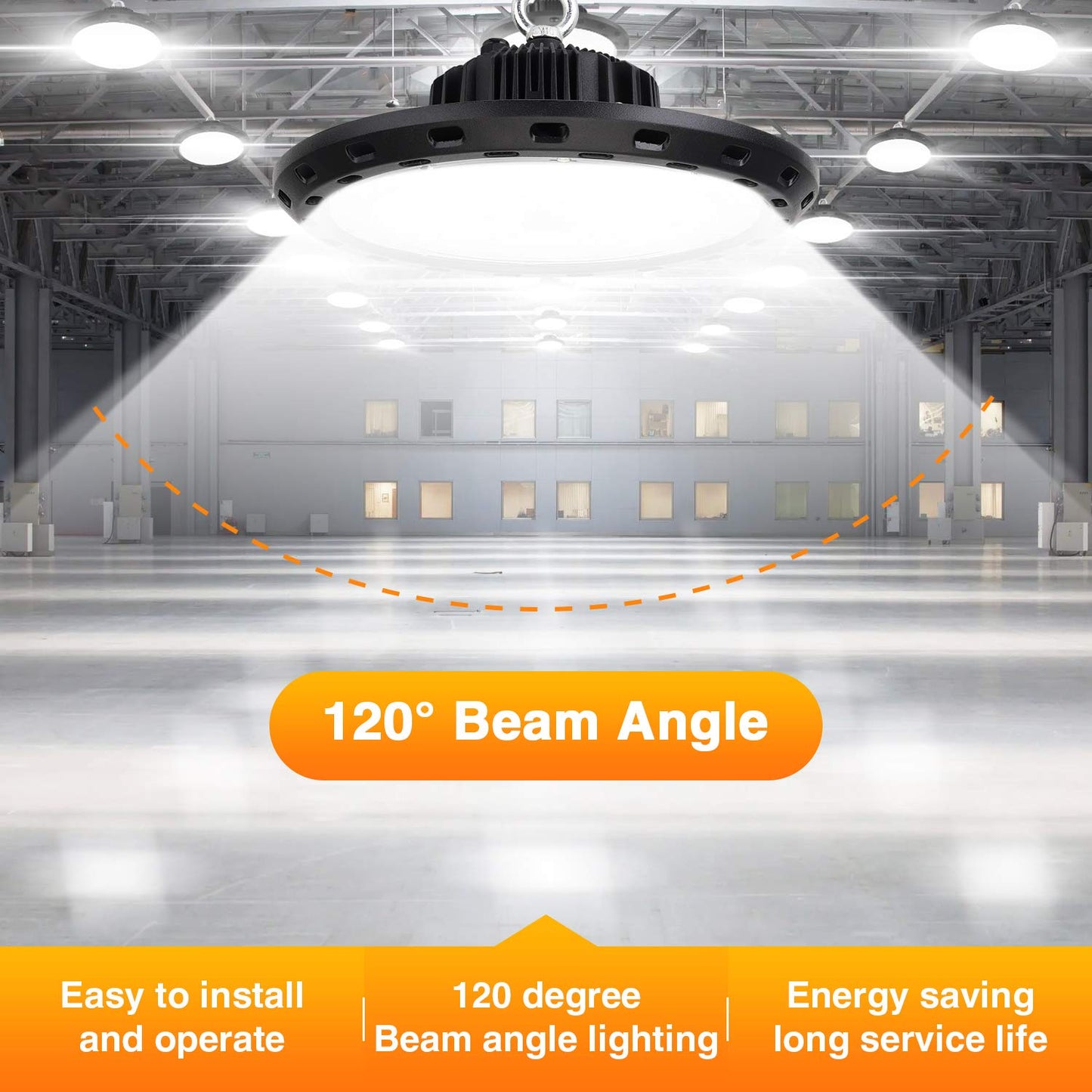 CHMLT LED High Bay Lights 150W 22500lm 5000K Eqv. to 600W HPS/MH, UFO Lights for Shop Warehouse Factory