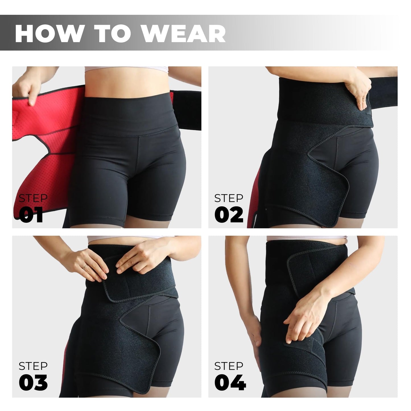 Astorn Ortho Wrap Hip Brace Right Leg - Adjustable Compression Support for Sciatica, Groin, Thigh, Hamstring, Arthritis & Injuries - Sciatic Nerve Relief for Men & Women - Large
