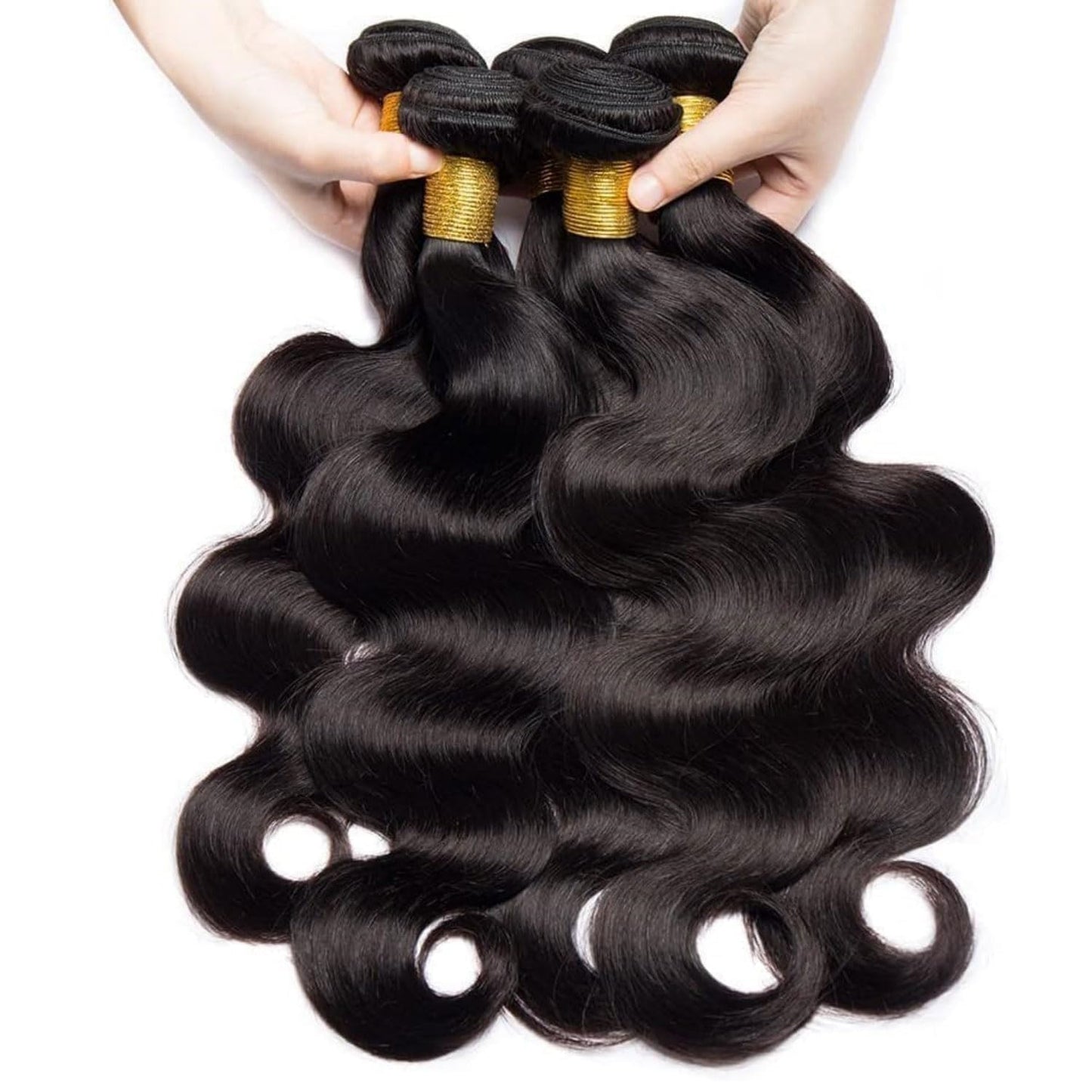 Body Wave Human Hair Bundles Brazilian Virgin Body Wave Bundles 100% Unprocessed Weave Human Hair 3 Bundles Natural Black Color Hair Extensions for Black Women