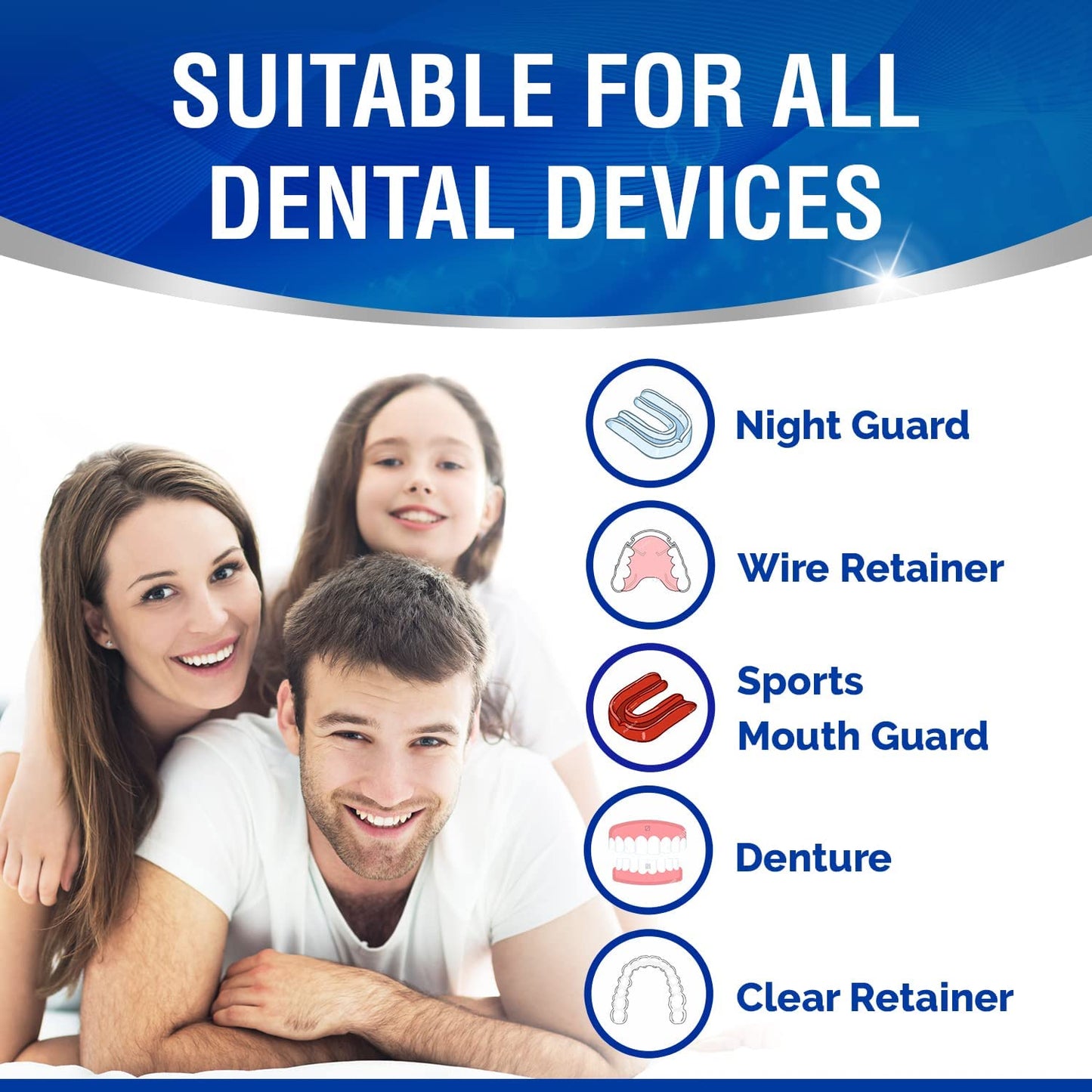 240 Retainer and Denture Cleaning Tablets (8 Months Supply) - Cleaner Removes Plaque, Stains from Dentures, Retainers, Night Guards, Mouth Guard, Aligners and Removable Dental Appliances