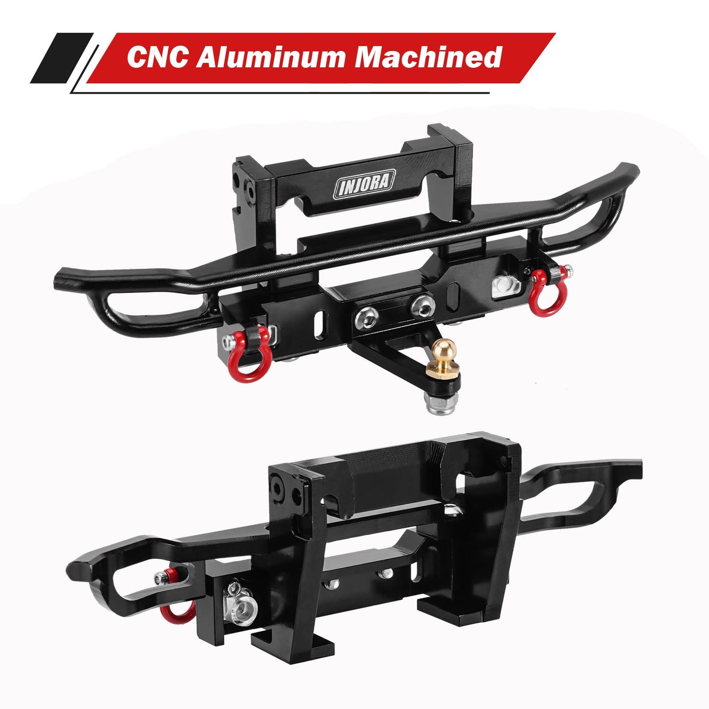 INJORA Front&Rear Tube Bumper Metal Bumper Set for TRX4M Bronco Upgrade 1/18 RC Crawler