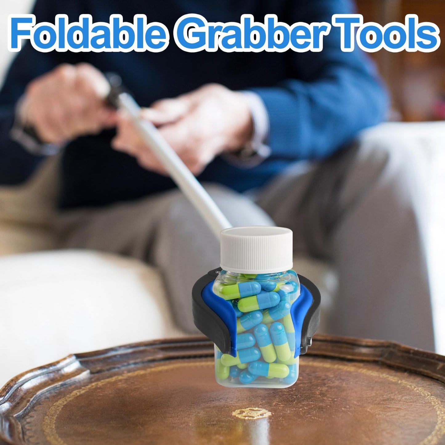 Tottist 6 Pack 32 Inch Commercial Trash Grabber for Elderly Assist, Heavy Duty Lightweight Reacher with Ergonomic Handle & Non-Slip Grip, Multi-Use Outdoor Home Garden Cleanup Mobility Aid Tool