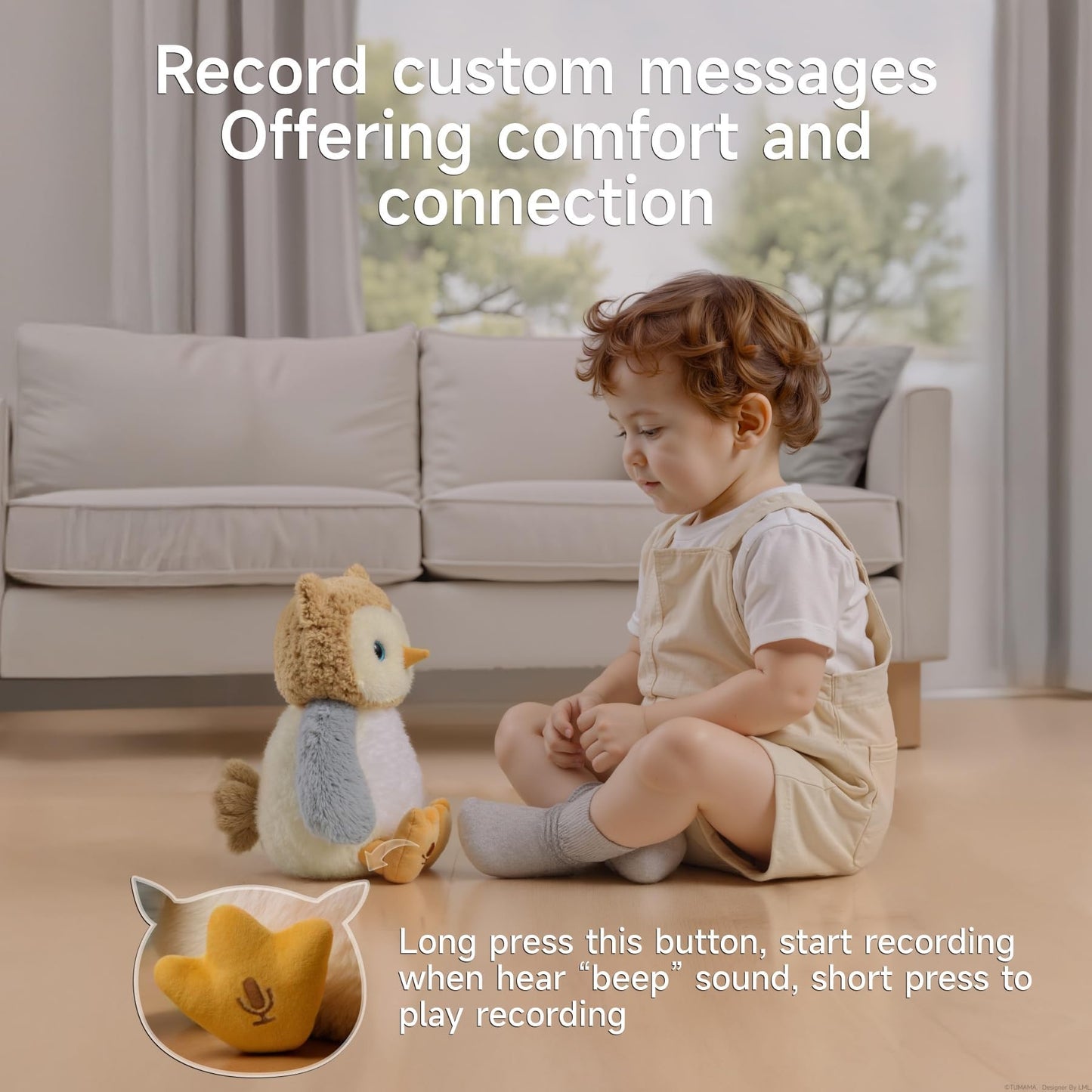 eJog Pup Owl Plush Stuffed Baby's Animal Toy Interactive Owl Toy with Sounds and Shake Hands, Singing Record Repeat What You Say, Birthday Gifts for Toddlers Kids