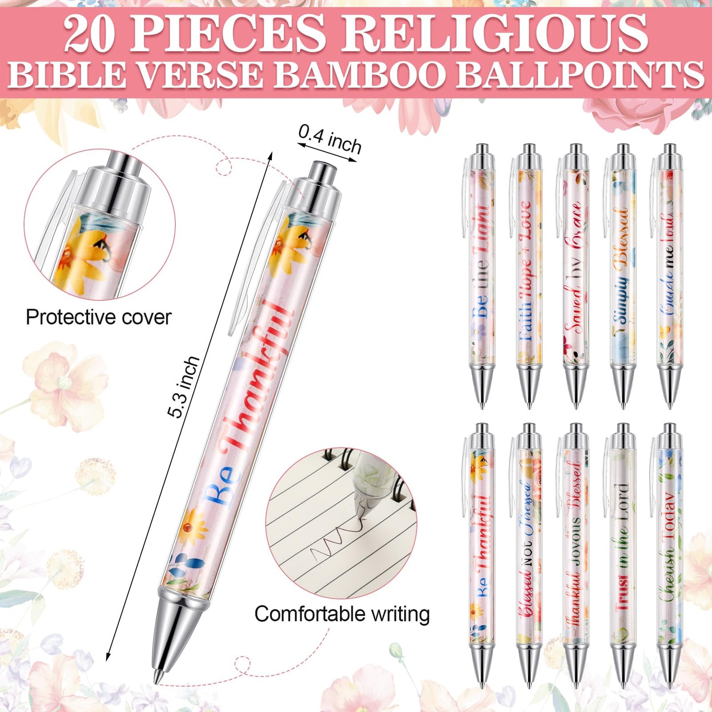 Dispowreath 80 Pcs Christian Gifts Bulk for Women Mother's Day Bible Verse Notebooks Ballpoint Pens Keychains with Organza Bags Inspirational Religious Scripture Gifts for Church Prayers Party Favors