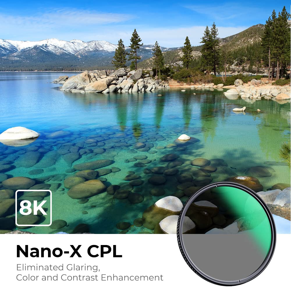 K&F Concept 82mm Circular Polarizers Filter Polarizing Filter 28 Multi-Layer Coated Super Slim High Definition CPL Lens Filter (Nano-X Series)