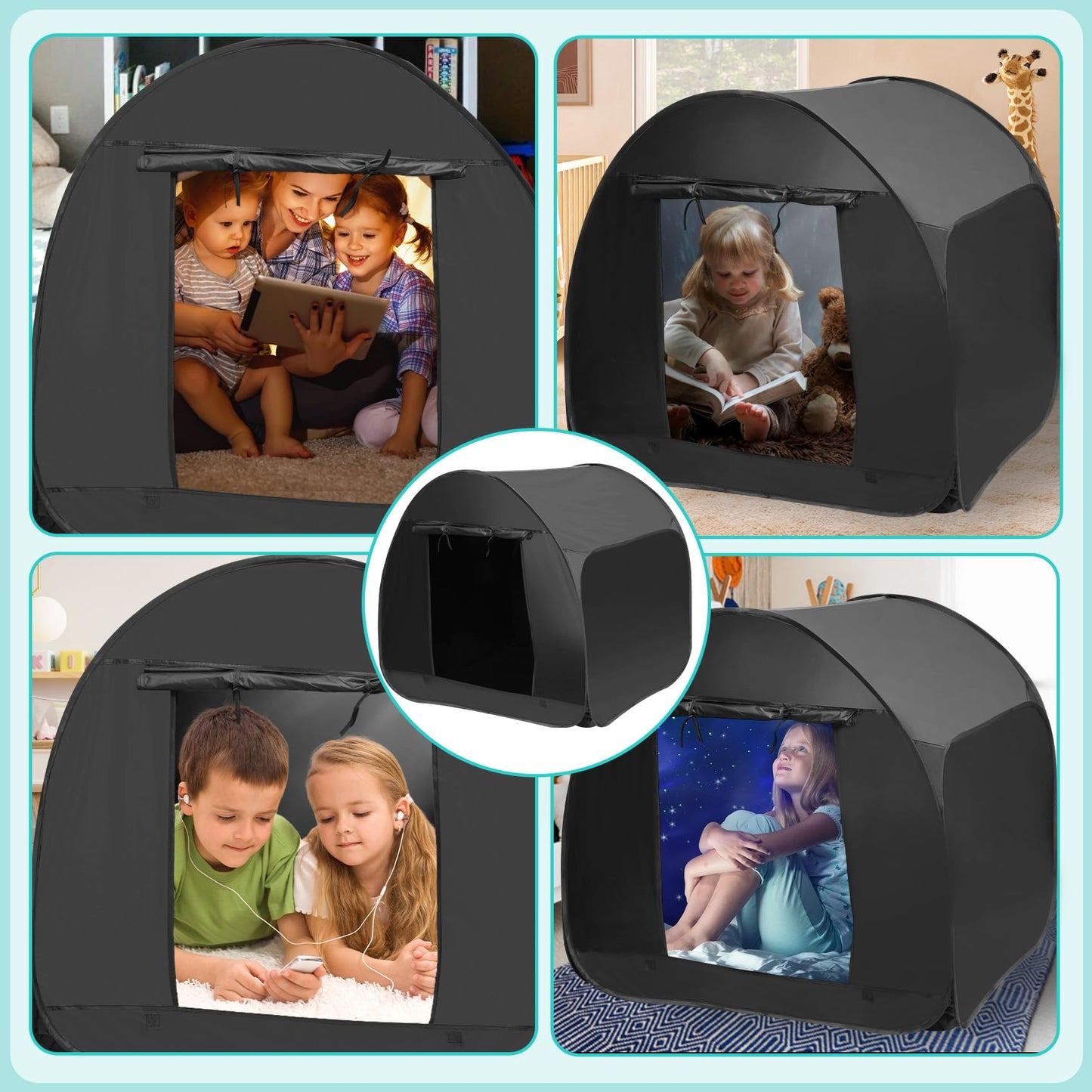 Sensory Tent for Kids 35.4 * 35.4 * 35.4 in - Portable Pop-up Play Tent for Calming Down & Improving Focus - Ideal for Children with Autism, ADHD, & Sensory Processing Disorder (SPD)