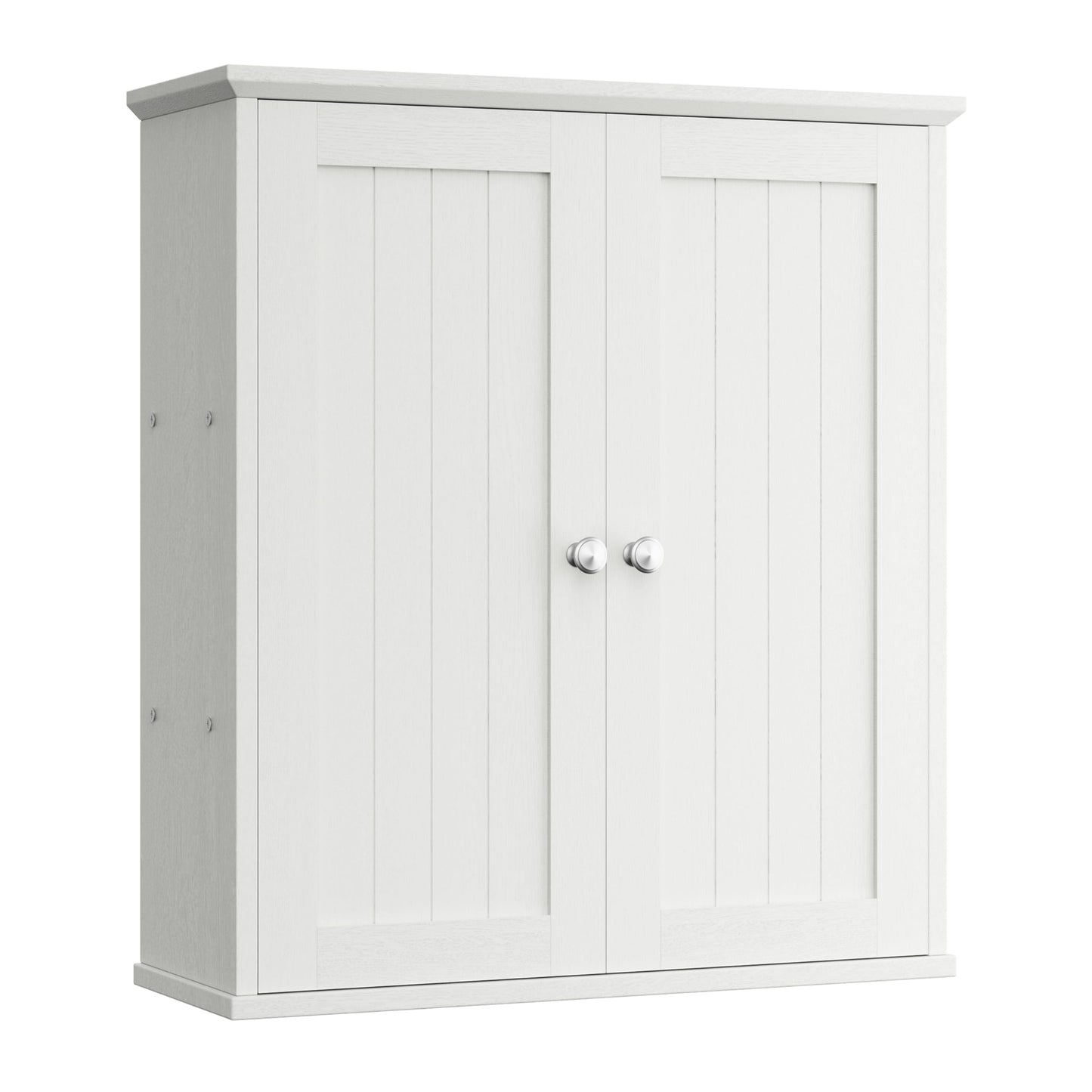 Shintenchi Bathroom Wall Medicine Cabinet with 2 Door, Bathroom Storage Organizer Over The Toilet,Space Saving Storage with 3-Tier Shelves,Solid White
