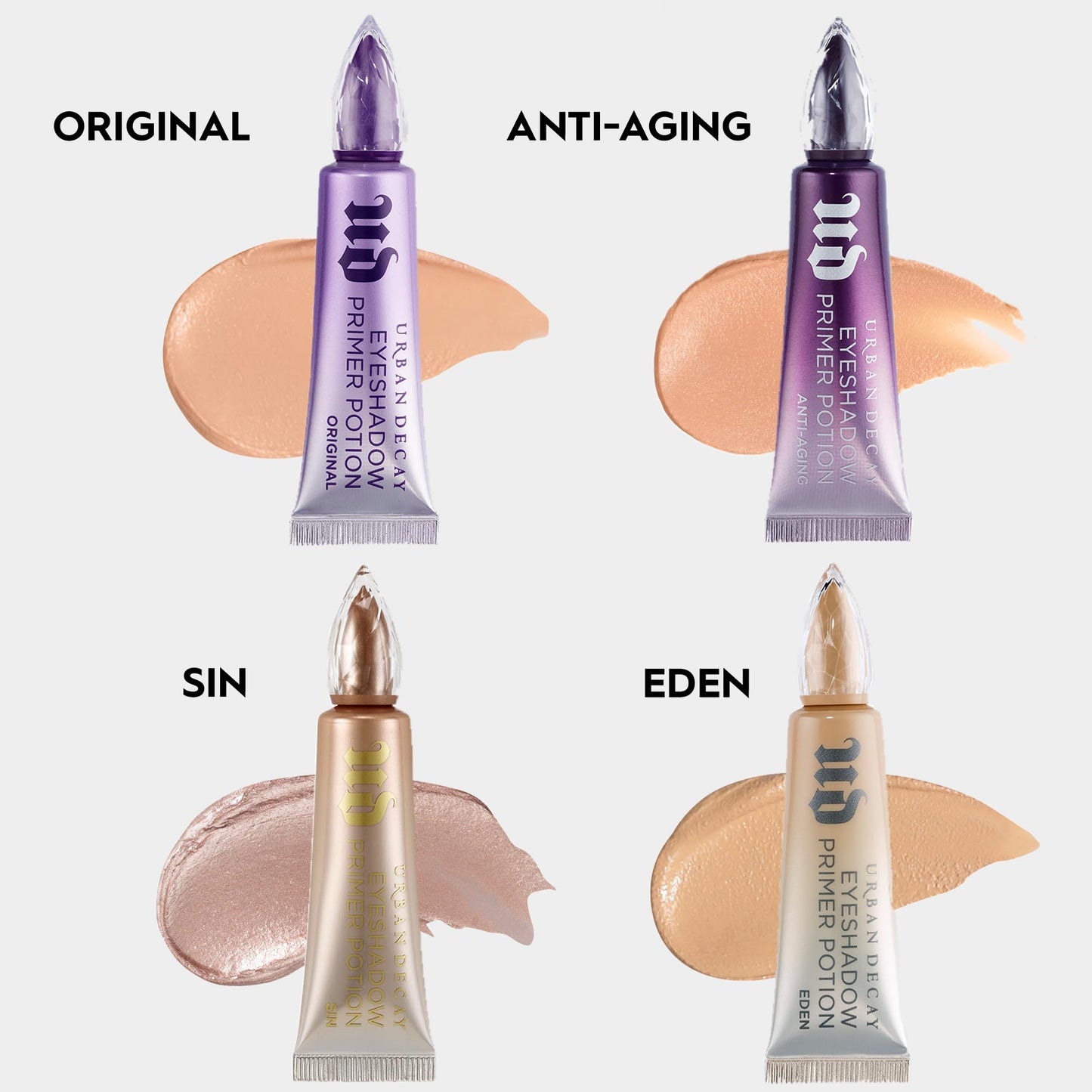 Urban Decay Shimmer Eyeshadow Primer Potion Sin, Shimmer Eye Primer, Crease-free Eye Makeup Looks, Smooths & Preps Eyelid Base for Vibrant Color, All-day Wear, All Skin Tones, Vegan - 0.33 fl oz