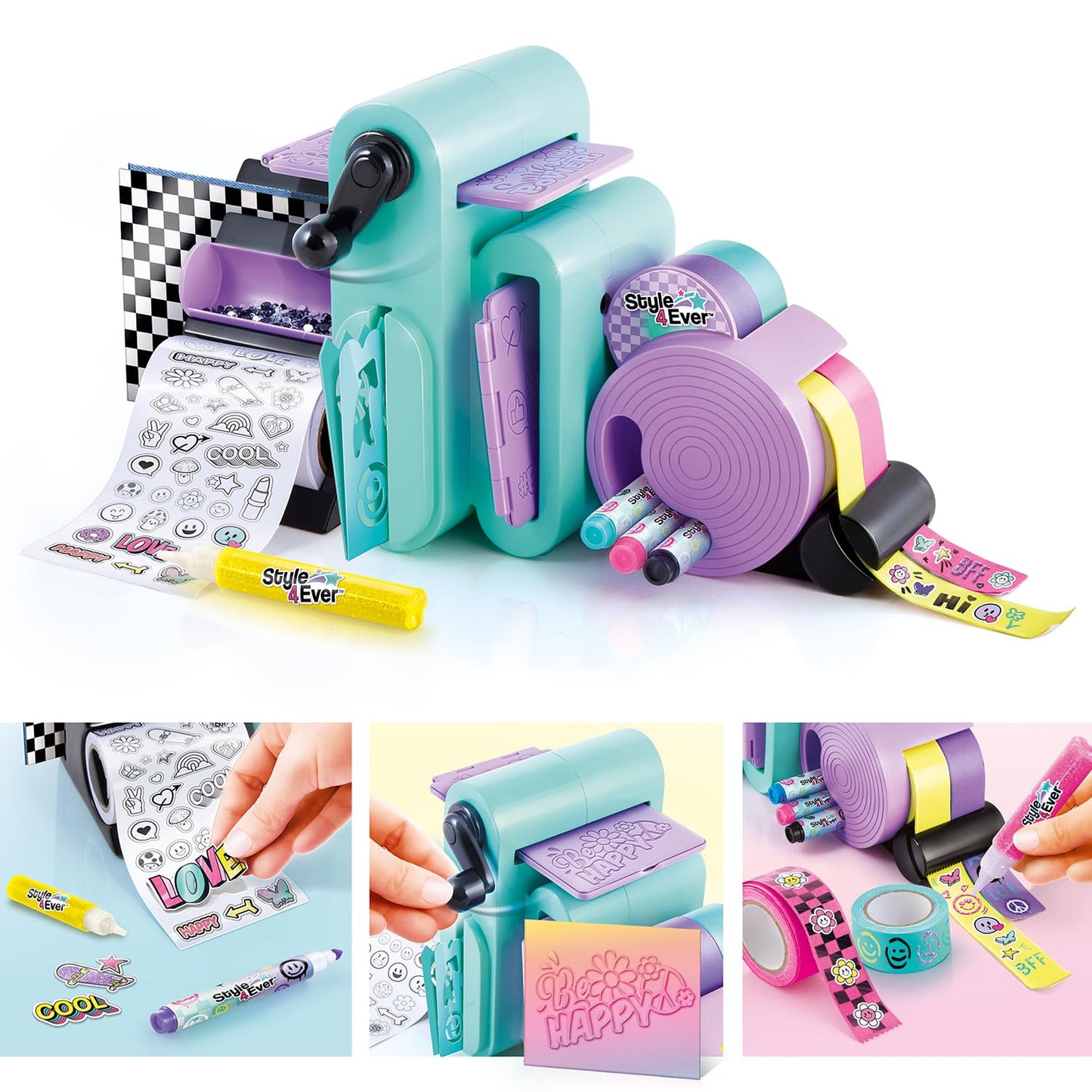 Canal Toys Style 4 Ever Scrapbooking Station; Unique 3-in-1 Scrapbooking Station That Includes Embossing Machine, Tape/Sticker Dispensers, Over 150 Accessories, and Memory Book with Formatted Pages