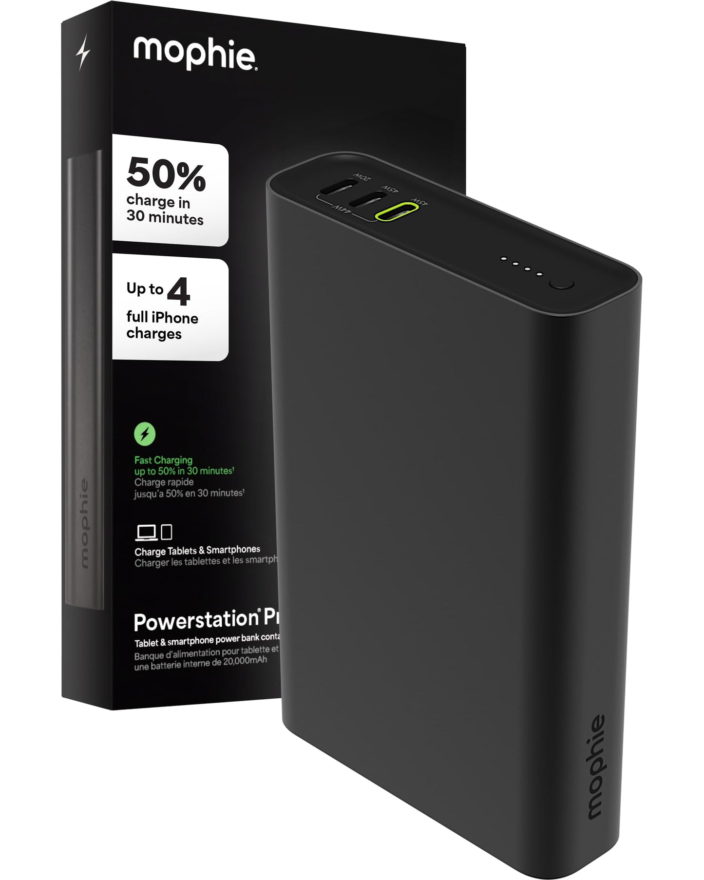 Mophie Powerstation Fast 20,000mAh Power Bank | Faster Charging | 45W, Multi-Device