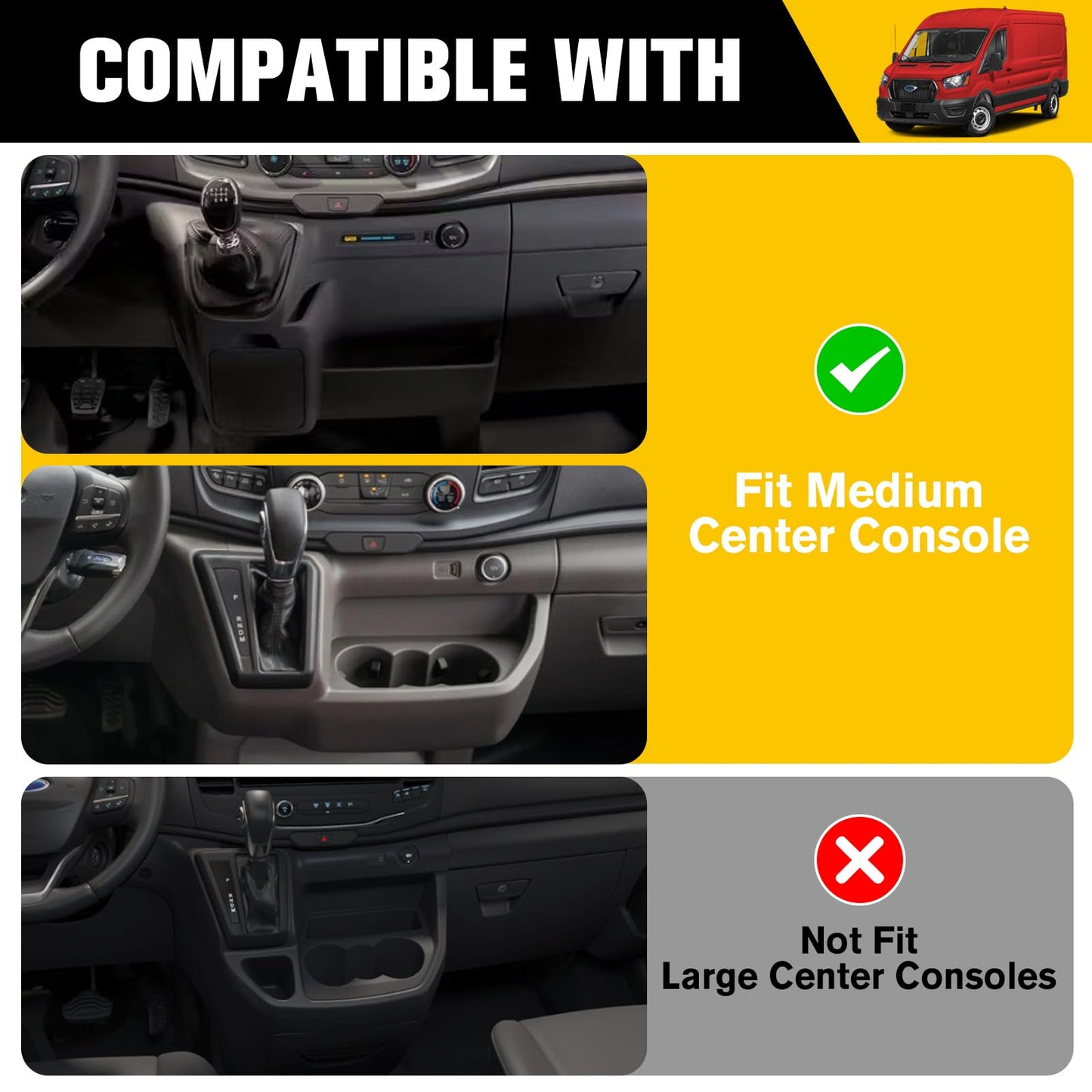 JTYZSM Floor Mat Front Liner Only for 2022-2024 Ford Transit(All Models with Vinyl Floors), All Weather TPE Cargo Mat for 2022 2023 2024 Transit Front 1st Row Accessories