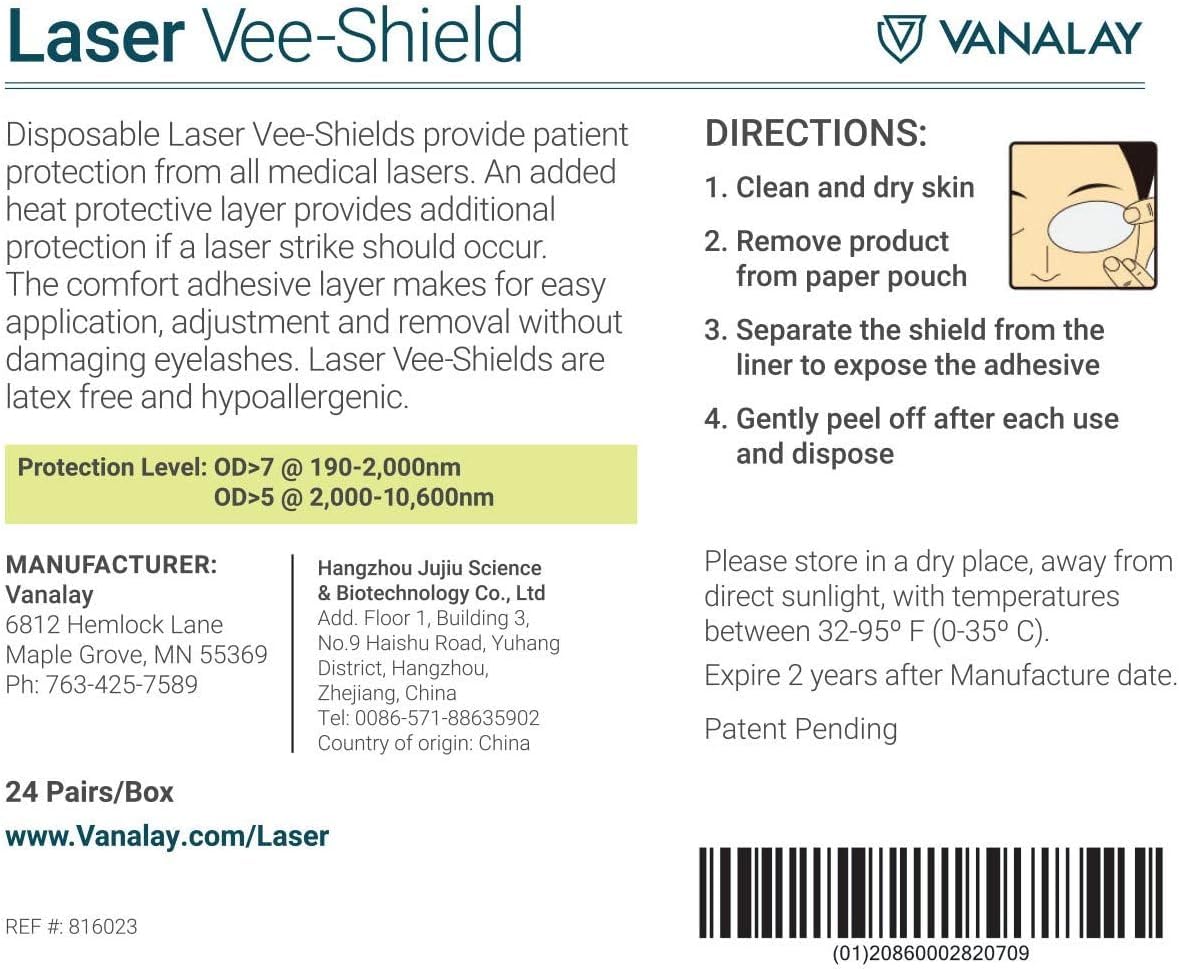 Laser Eye Shields, Disposable, Vee-Shields 24 Pair per Box
