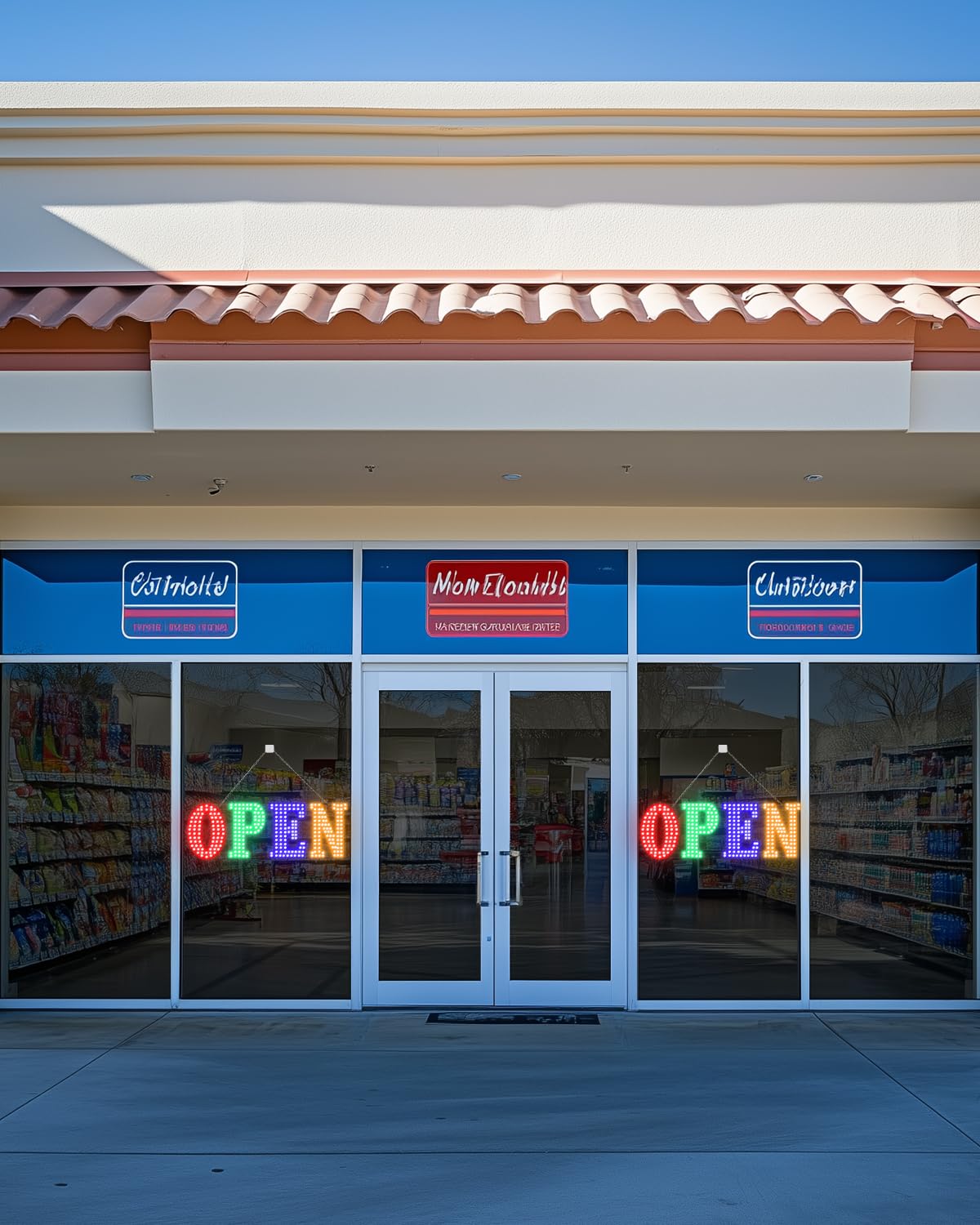 30'' x 10" Led Open Signs for Business, Ultra Bright Large Open Closed Sign with Hanging Installation, Light Up Sign for Bar Store Restaurant Office Hotel Salon Red&Green&Blue&Yellow