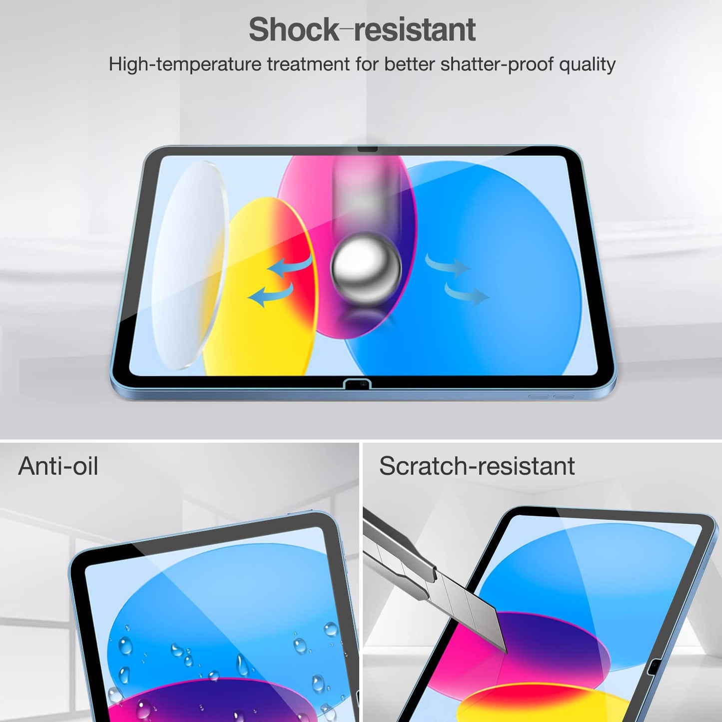 ProCase Screen Protector for iPad A16 2025 11th/10th 2022 Generation (11-inch/10.9), HD Clear Tempered Glass Film Guard -10 Pack