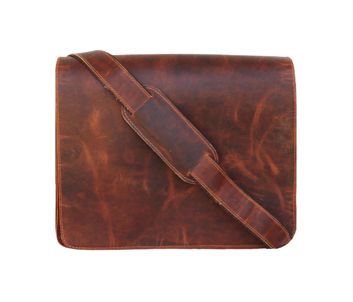 13" leather messenger bag laptop case office briefcase gift for men computer distressed shoulder bag