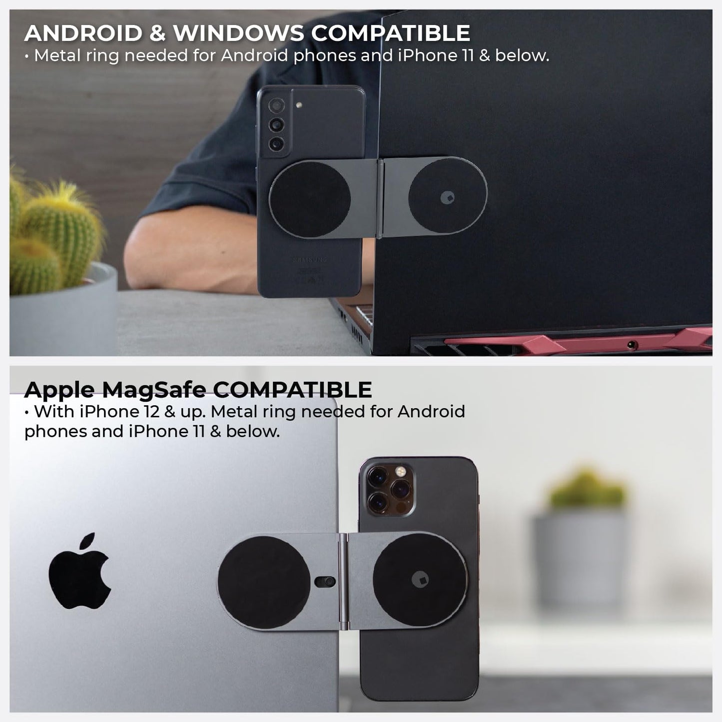 Rolling Square Edge Pro Tablet Kit - Mount Tablet and Phone Magnetic Holder, Smartworking & Productivity Stand Accessory, Compatible with MagSafe, Compatible with Any Tablet or Phone, Black
