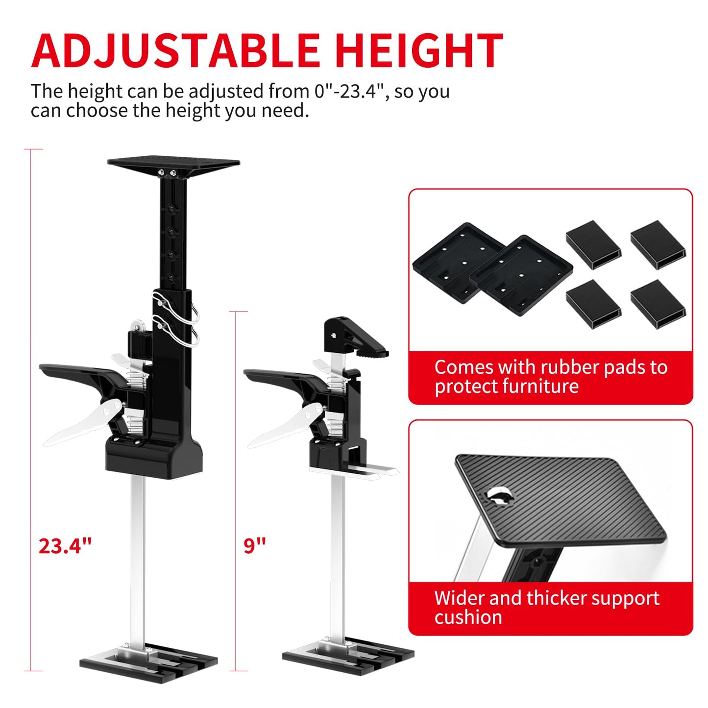 SauHandi Cabinet Jacks for Installing Cabinets,3rd Hand Support System with 365 LB,Hand Lifting Jack Tool,23.4 inches Third Hand Tool Adjustable Support Pole Installing Cabinet Jack