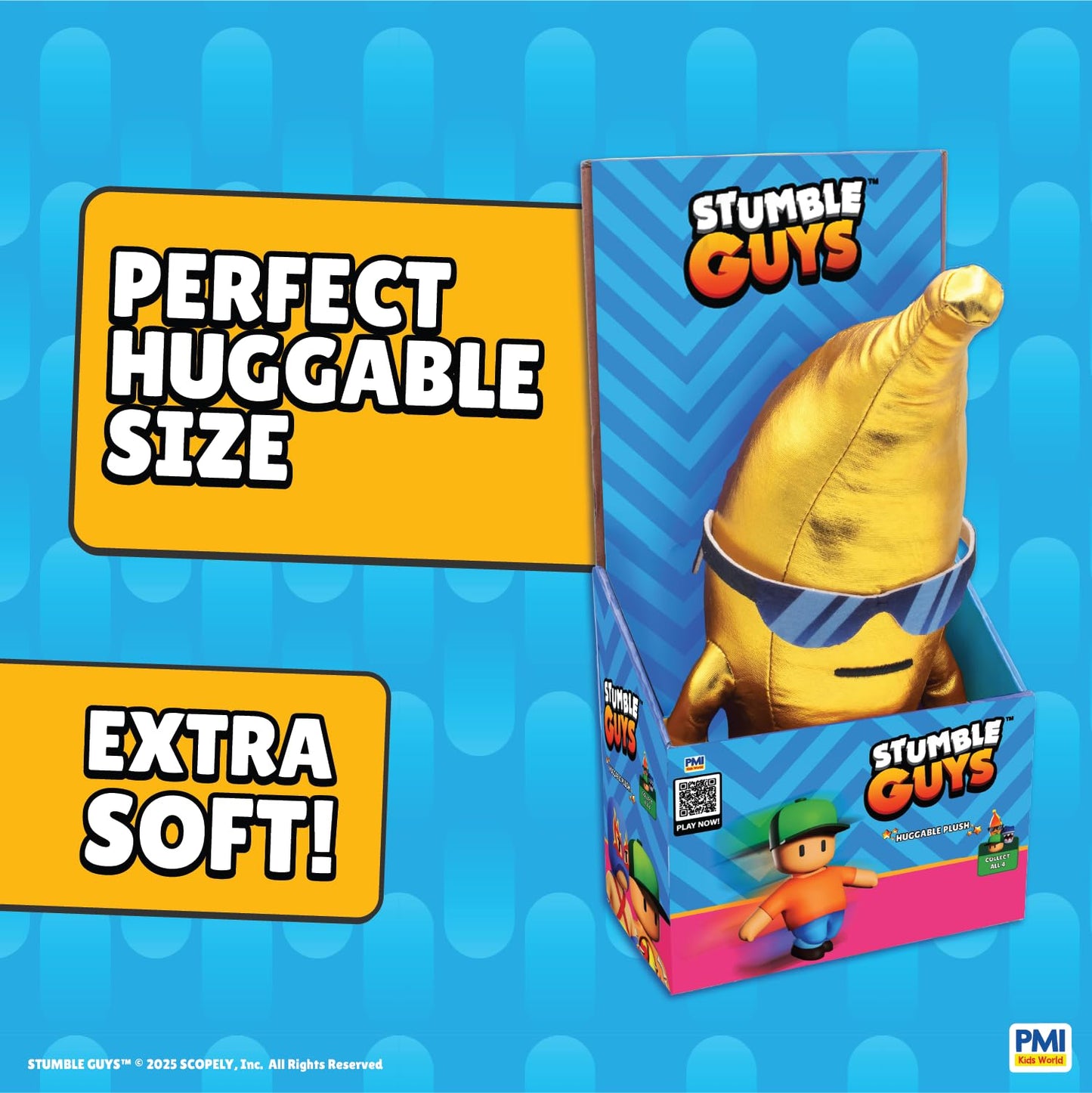 P.M.I. Stumble Guys Series 3-12” Huggable Plush (Golden Banana)