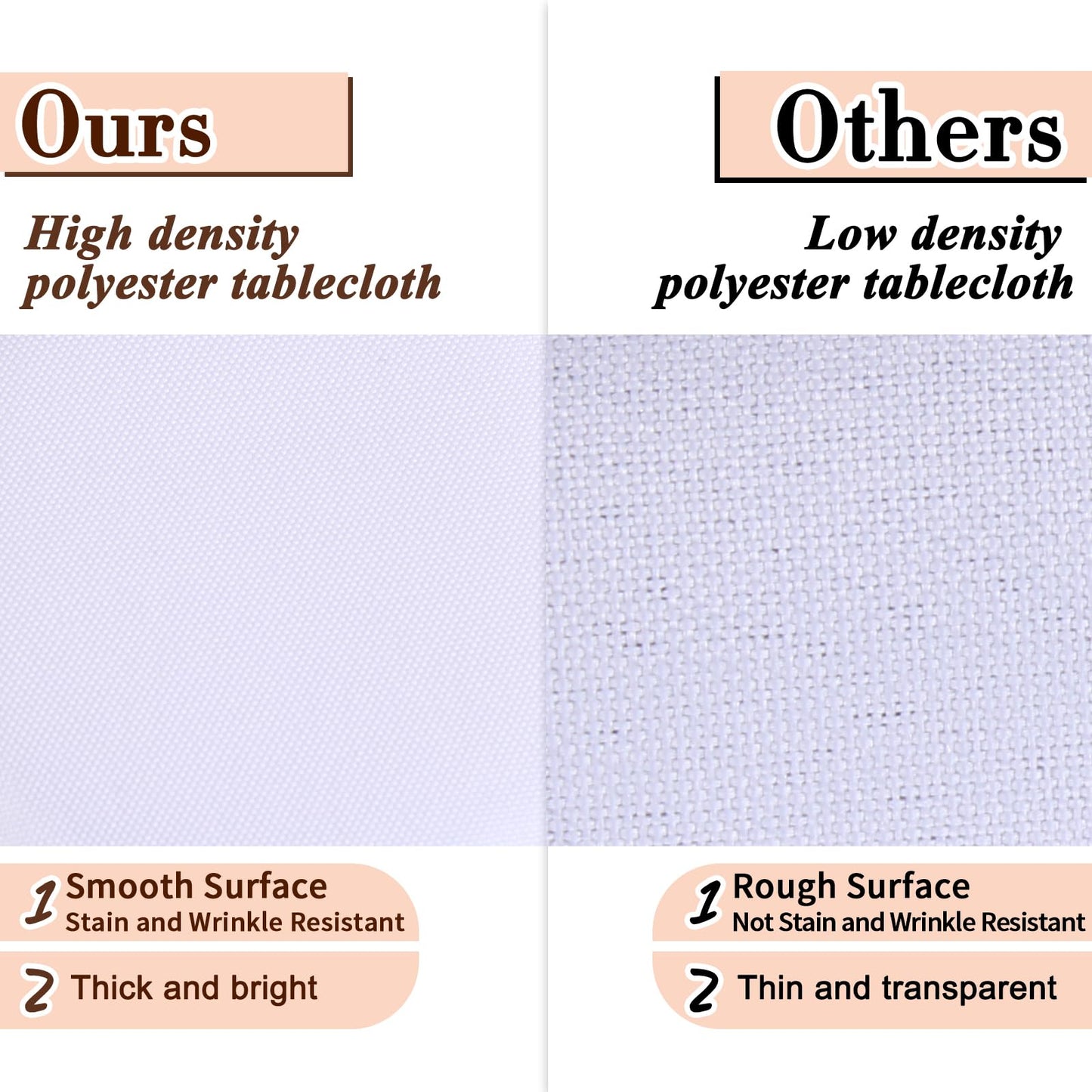 Kesfey 6 Packs Round Tablecloth 108 Inches White Polyester Table Cloths Stain and Wrinkle Resistant Tablecloths for Round Tables Washable Circle Fabric Tablecovers for Wedding Camping Banquet Parties