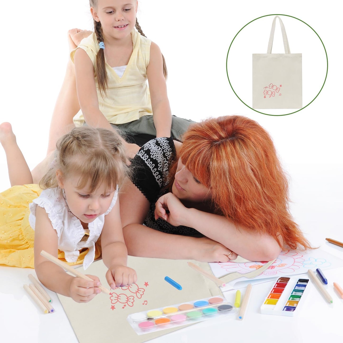 HECTOLIFE 48 Pack Canvas Tote, Reusable Blank Canvas for Shopping,Grocery Bags,DIY Gift Bags