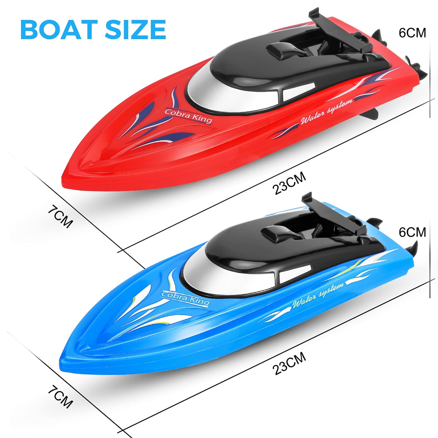 3PACK Remote Control Rc Boat for Kids, 2.4Ghz Control, Whole Body Waterproof, 6 Rechargeable Batteries Summer Water Toys for Pools Lakes River & Bathtub.
