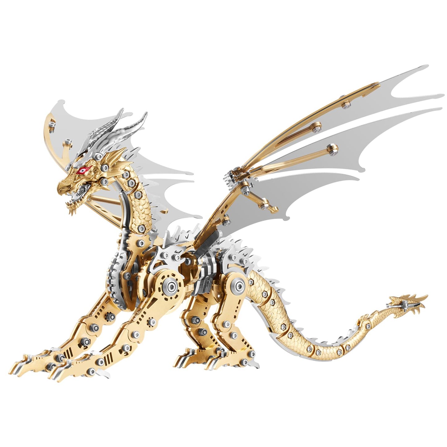 LONGPIN 3D Puzzles for Adults,Metal Dragon Puzzle Building Set,Collectible Mechanical Engineering Crafts for Home Office Decoration & Gift(Golden)