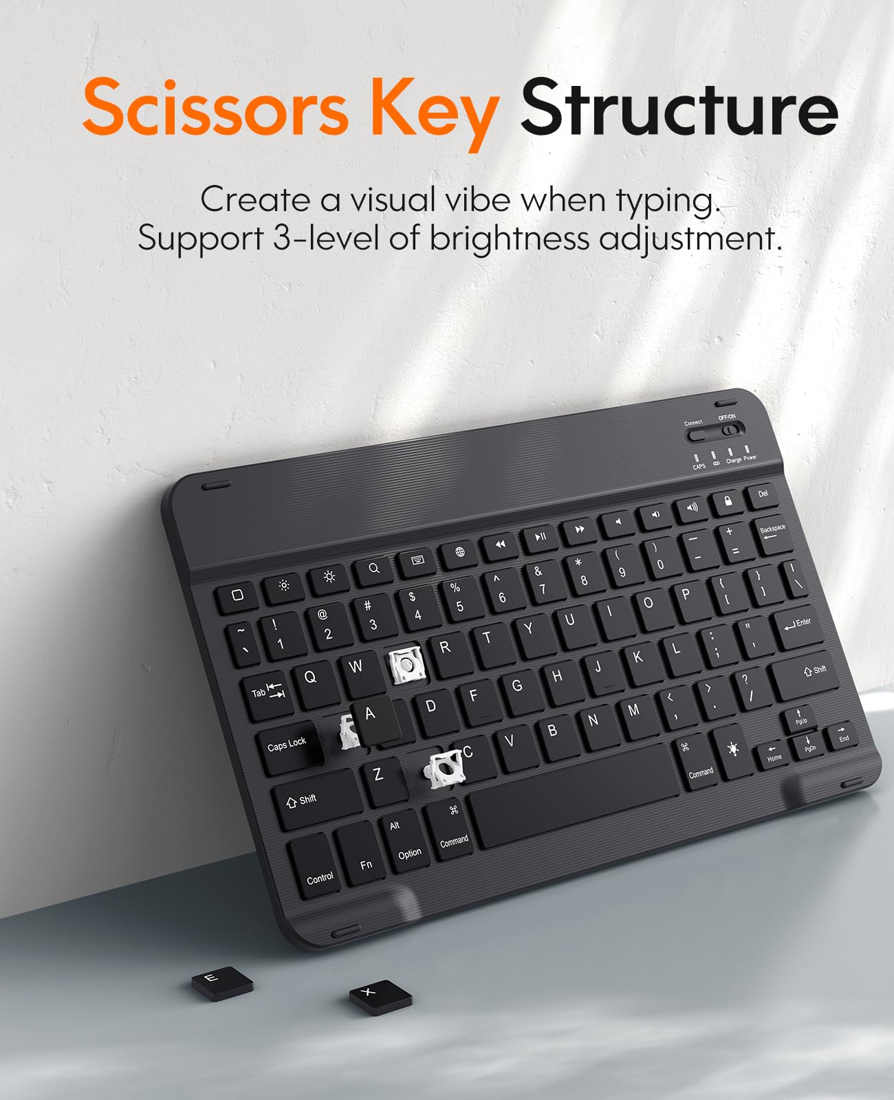 CHESONA Galaxy Tab S9 Fe Case with Keyboard, Galaxy Tab S9 Keyboard Case, Magnetic Detachable & 7-Color Backlit Wireless Keyboard, Slim Folio Case with S Pen Holder, for S9 Fe 5g 10.9''/S9 11'', Black