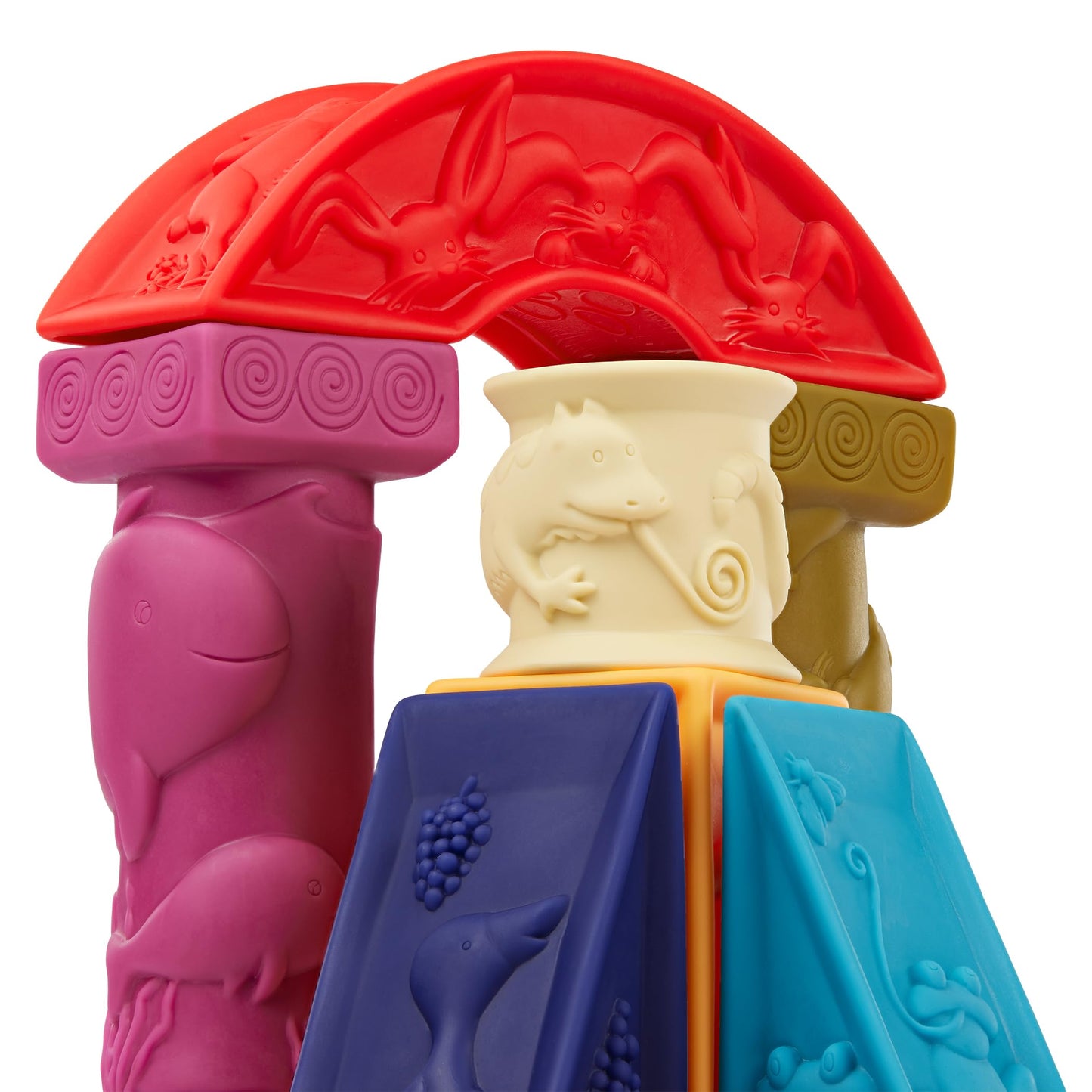 B. toys – Alphabet Learning Blocks for Babies & Toddlers – 26 Soft Squeezable ABC Blocks with Textured Animals – Educational Toys for Sensory Play, Bath Time & Early Development – 6+ Months