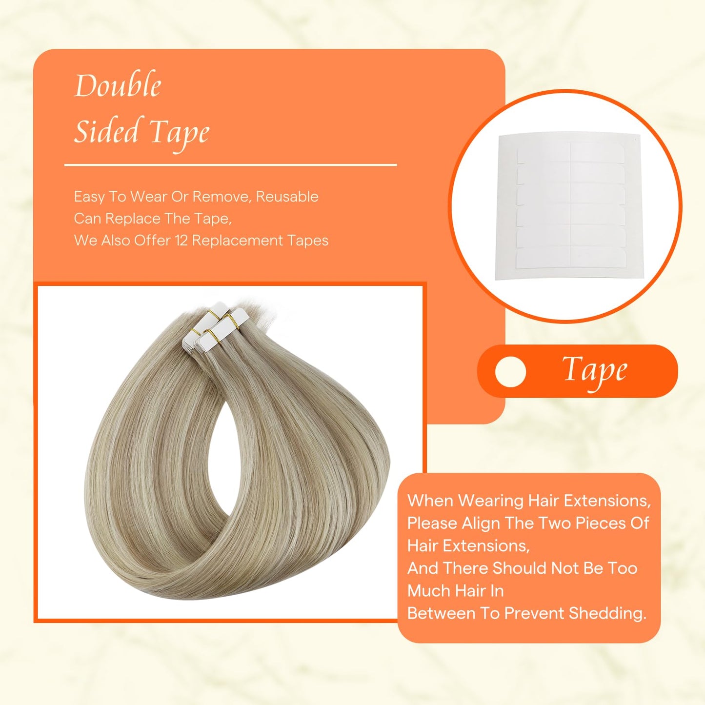 Full Shine Tape in Hair Extensions Human Hair 18 Inch Blonde Remy Human Hair Tape in Extensions Color 18/613 Ash Blonde Highlight with Platinum Blonde Invisible Hair Extensions Tape in 20Pcs 50Grams