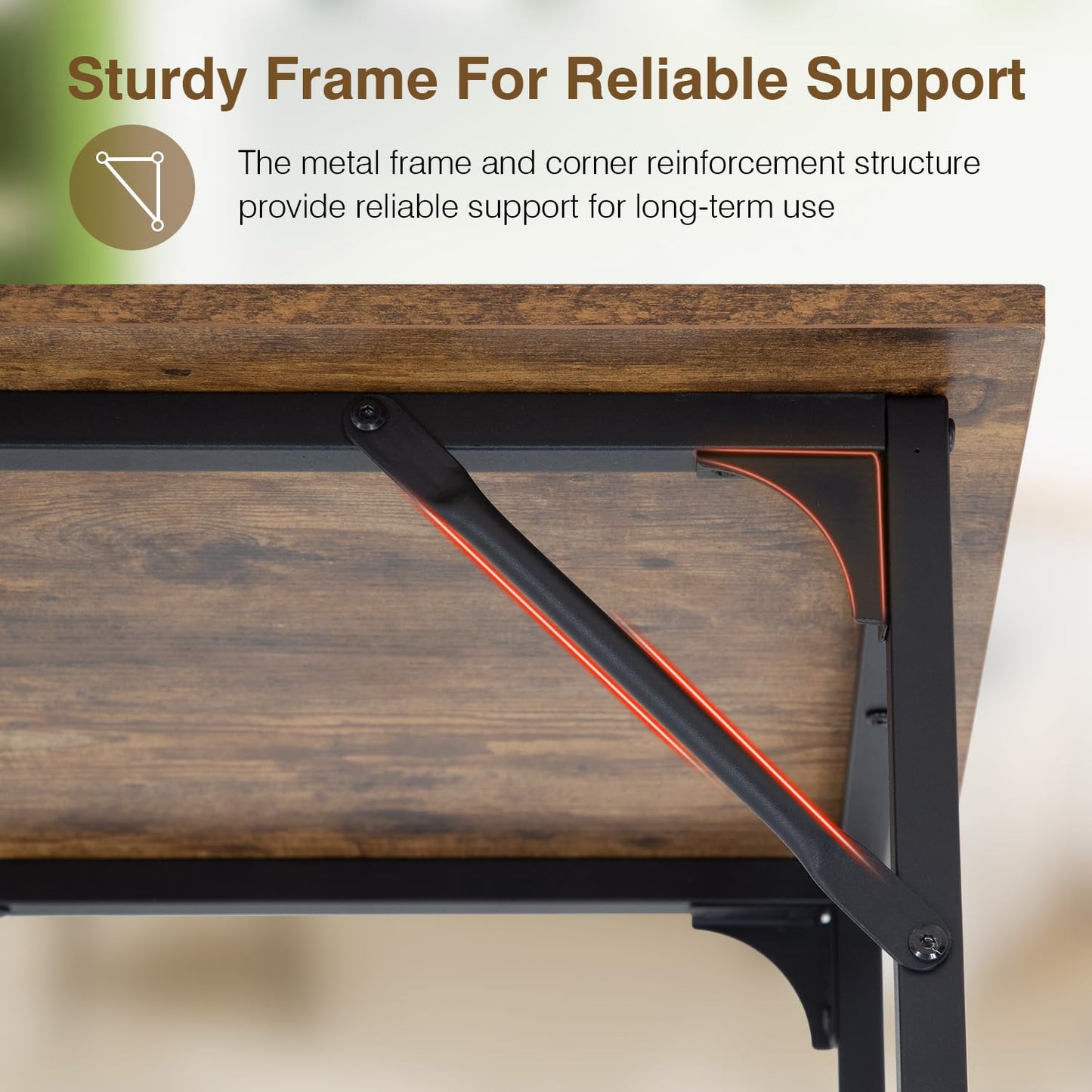 FDW 39 inches Computer Desk, Modern Simple Style Desk for Home Office, Study Student Writing Desk,Brown