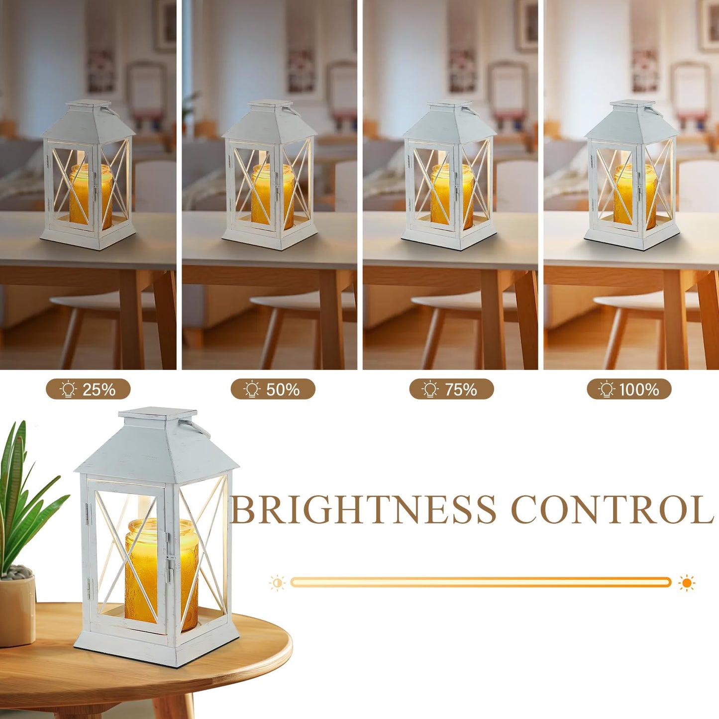 Candle Warmer Lamp with Timer,Cande Warmer Lantern for Jar Candle,Dimmable Candle Lamp Warmer Farmhouse Heat Lamp with 2 Bulbs,Auto Shut Off & Adjustable Brightness-White