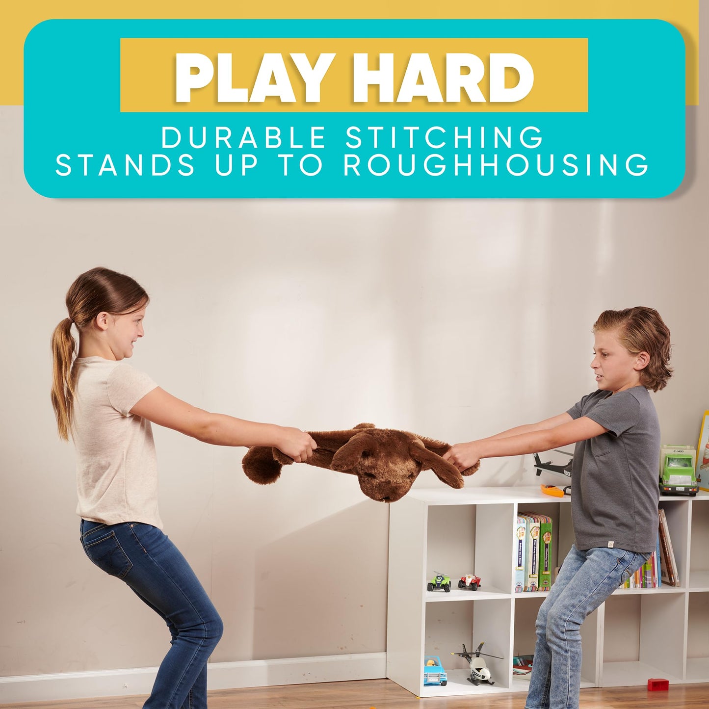 FRIENDLY CUDDLE Weighted Lap Blanket for Kids & Adults – Kids Weighted Blanket – ASD, Sensory Processing Weighted Stuffed Animals Dog Toy – Microwavable Weighted Lap Pad for Kids, 5 Lbs