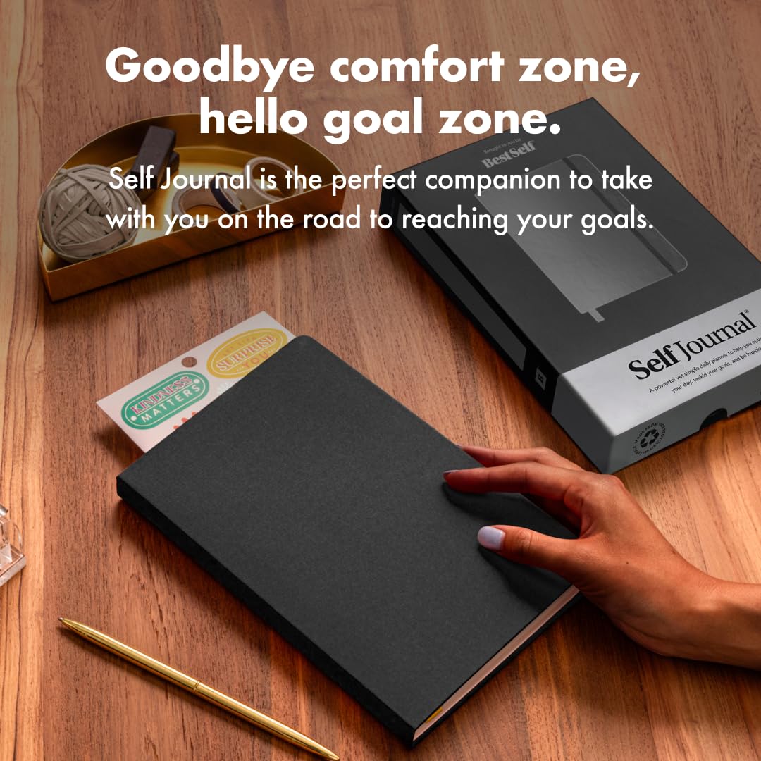 BestSelf Self Journal 13-Week Productivity Journal with Prompts, Undated Planner and Guided Journal for Women and Men, Black