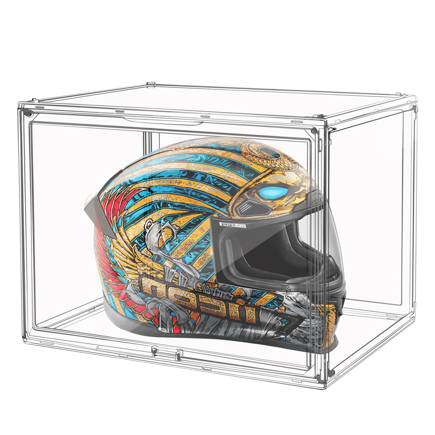 Cutora Extra Large 17.7"X13"X13" Clear Acrylic Organizer Box Display Case, Plastic Holder with Magnetic Door for Figures, Books, Handbags, Purses, Boots(1 Pack)