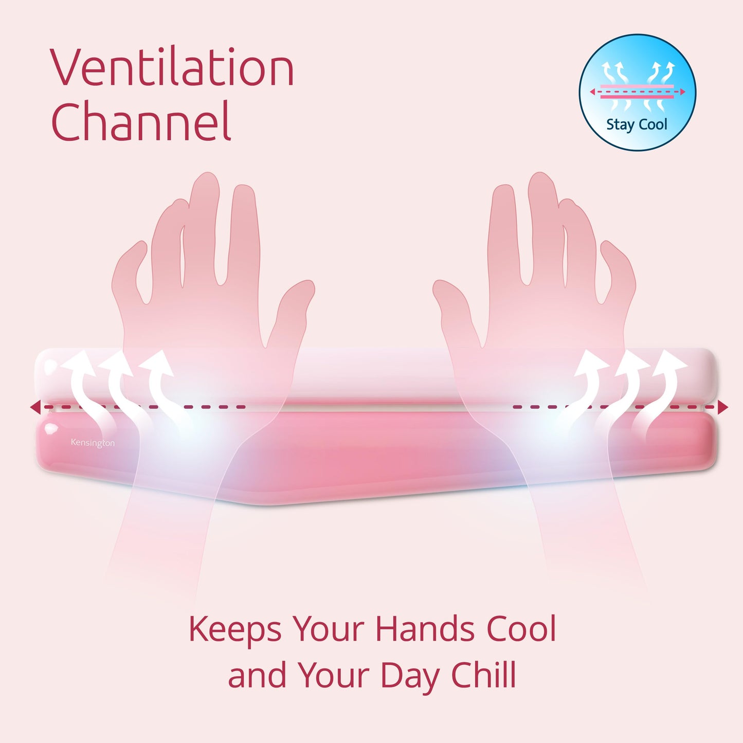 Kensington Duo Gel Mountain Wrist Rest for Keyboard, Wrist Pad for Full Size Keyboard, Ergonomic Wrist Pad for Computer, Non-Skid Computer Pad with Wrist Support, Pink K62677WW, 17.7" x 4.1"x 0.8”