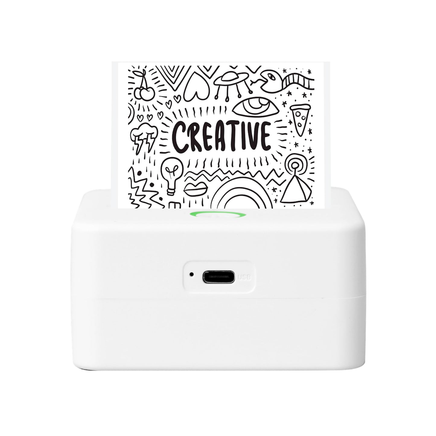 Core Innovations Mini Portable Thermal Printer, Bluetooth Inkless Pocket Printer with 3 Adhesive Rolls and 2 Non-Adhesive Rolls, Monochrome Label, Receipt and Image Printer, 200 Dpi, White
