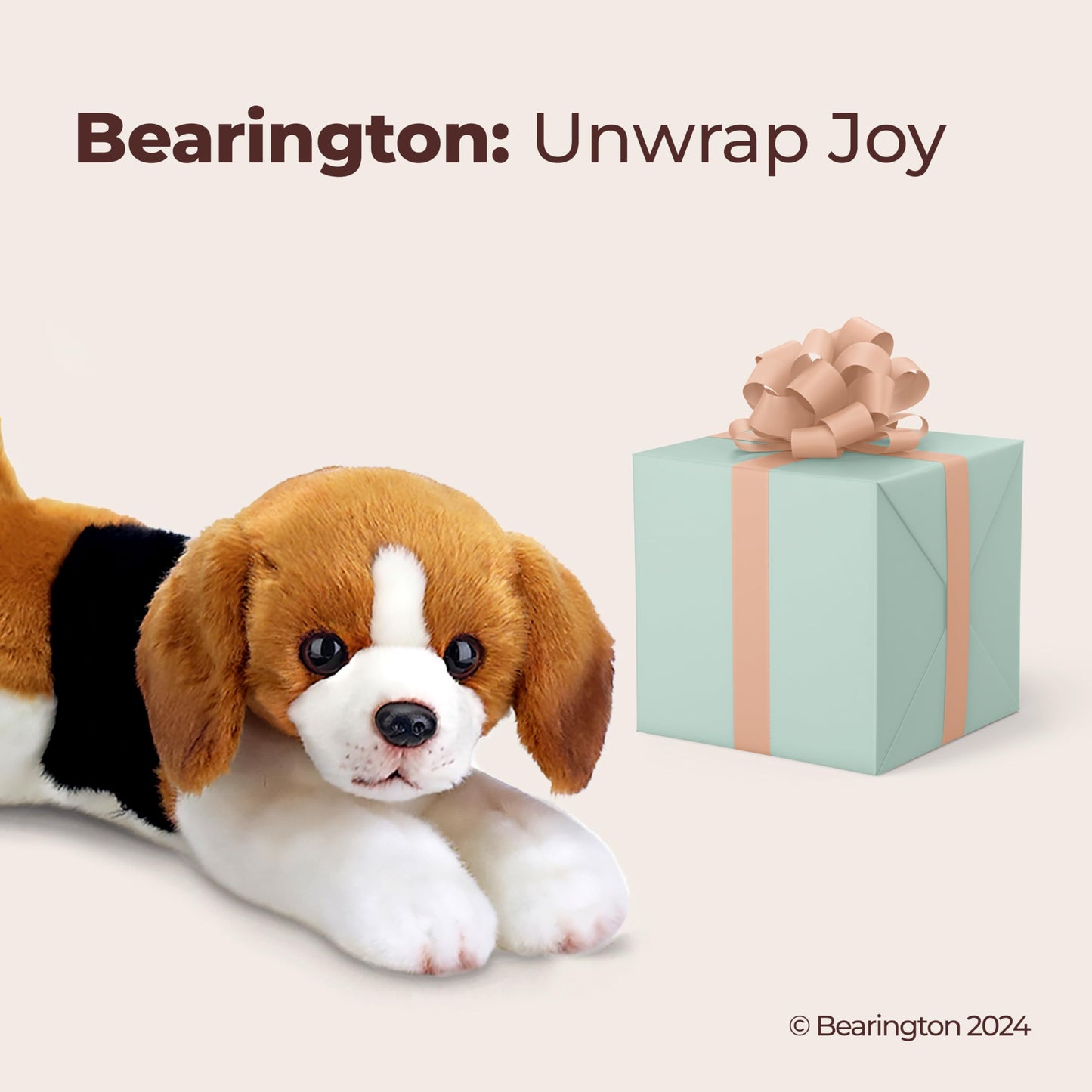 Bearington Lil' Hunter Small Plush Beagle Stuffed Animal Puppy Dog, 8 inches