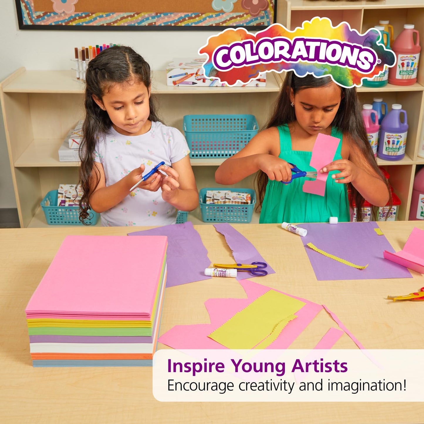 Colorations BRITESTK Colorations Bright Construction Paper Smart Pack (Pack of 600)